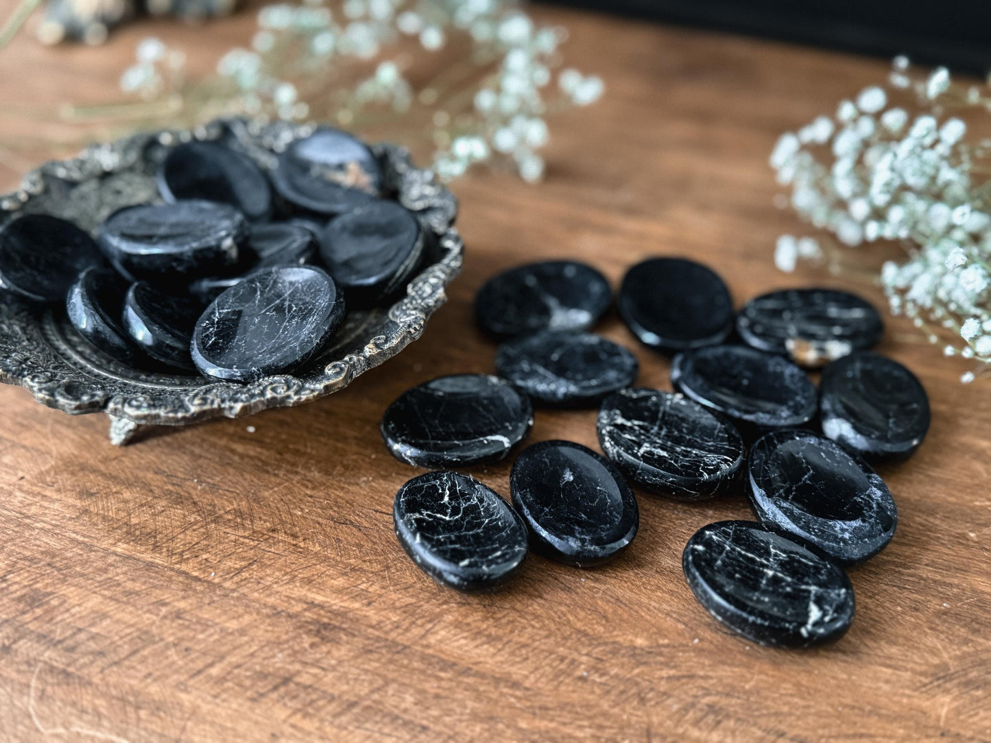 Black Tourmaline Worry Stones perfect for stress and anxiety