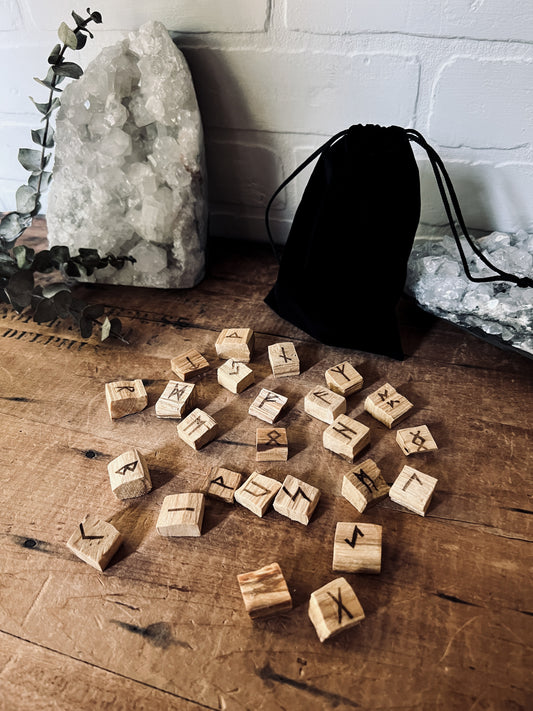 Palo Santo Rune Set. A wonderful addition to your practice or give as a gift.
