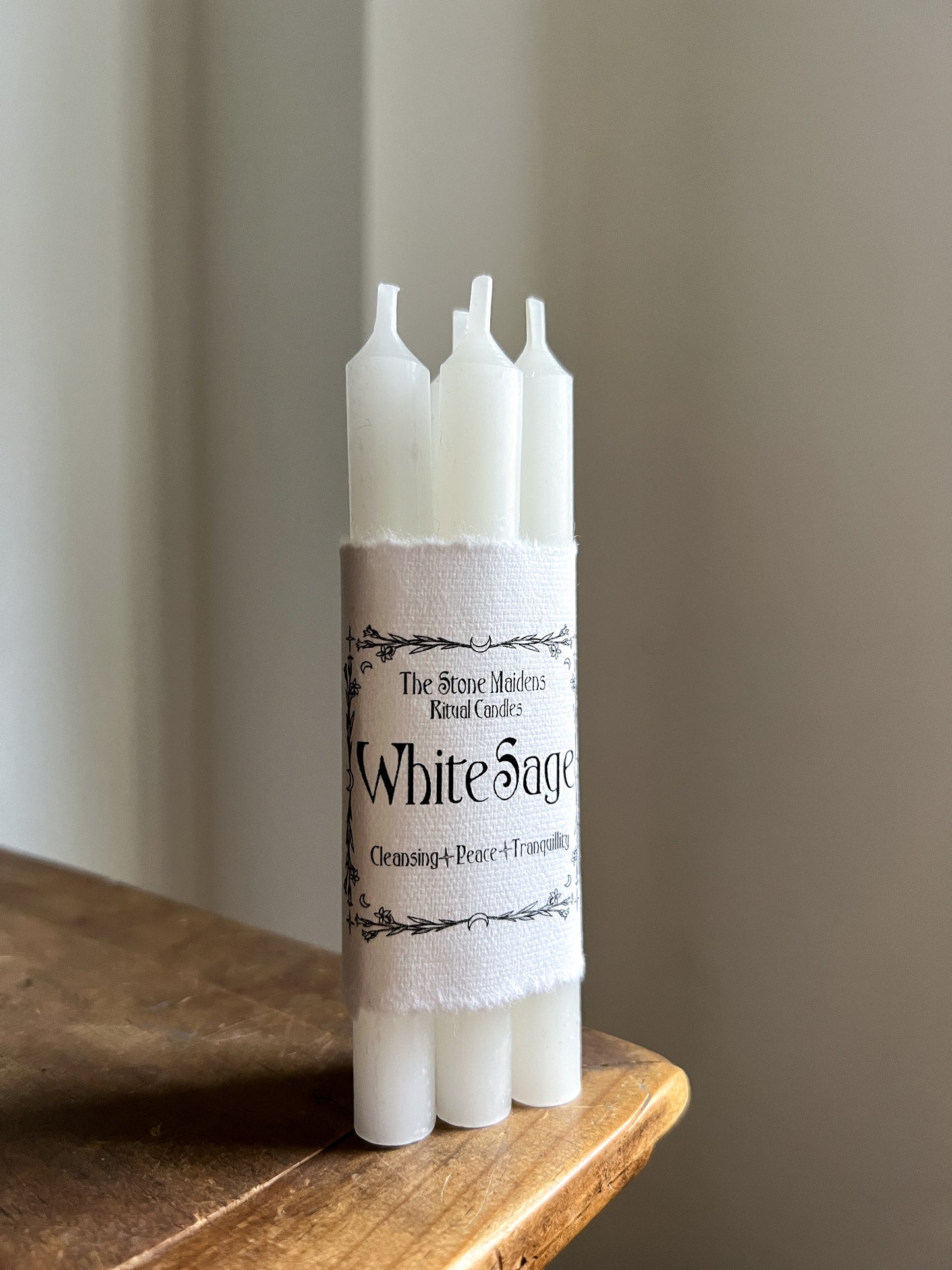 White Sage Spell Candles - 5" Chime Candles