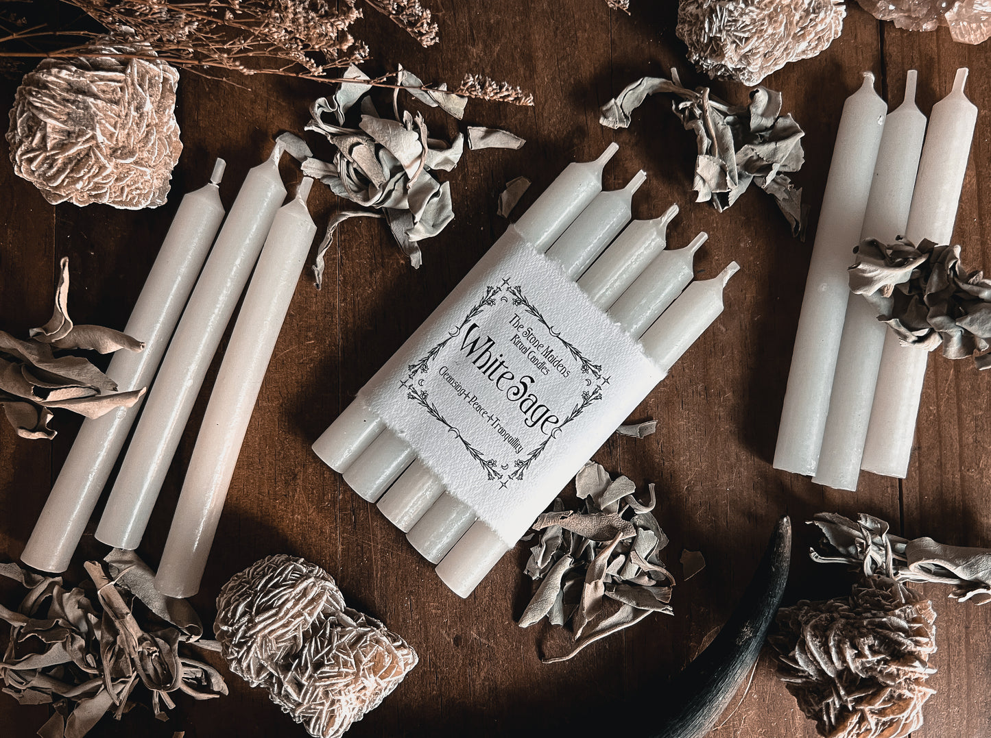 White Sage Spell Candles - 5" Chime Candles