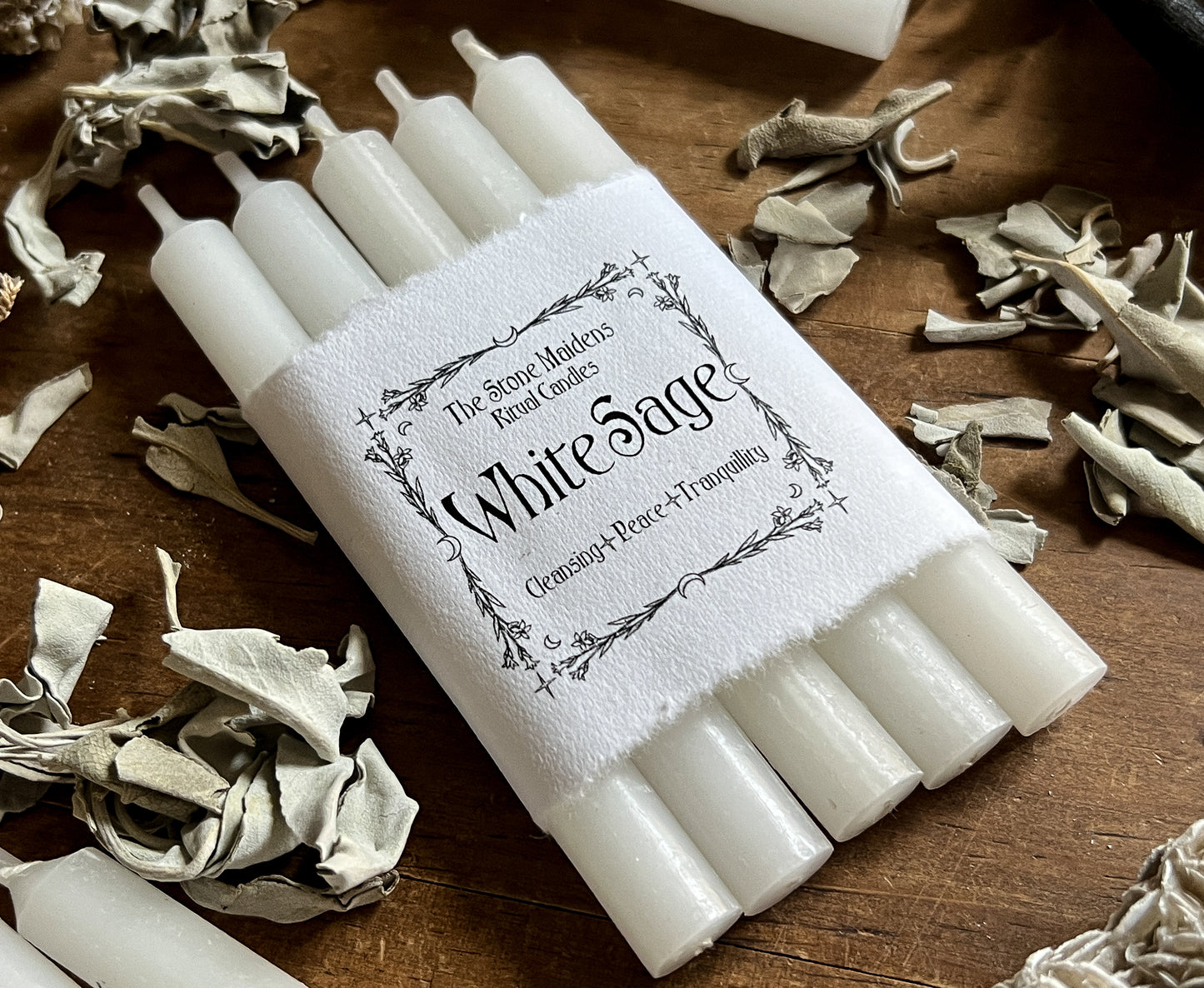 White Sage Spell Candles - 5" Chime Candles