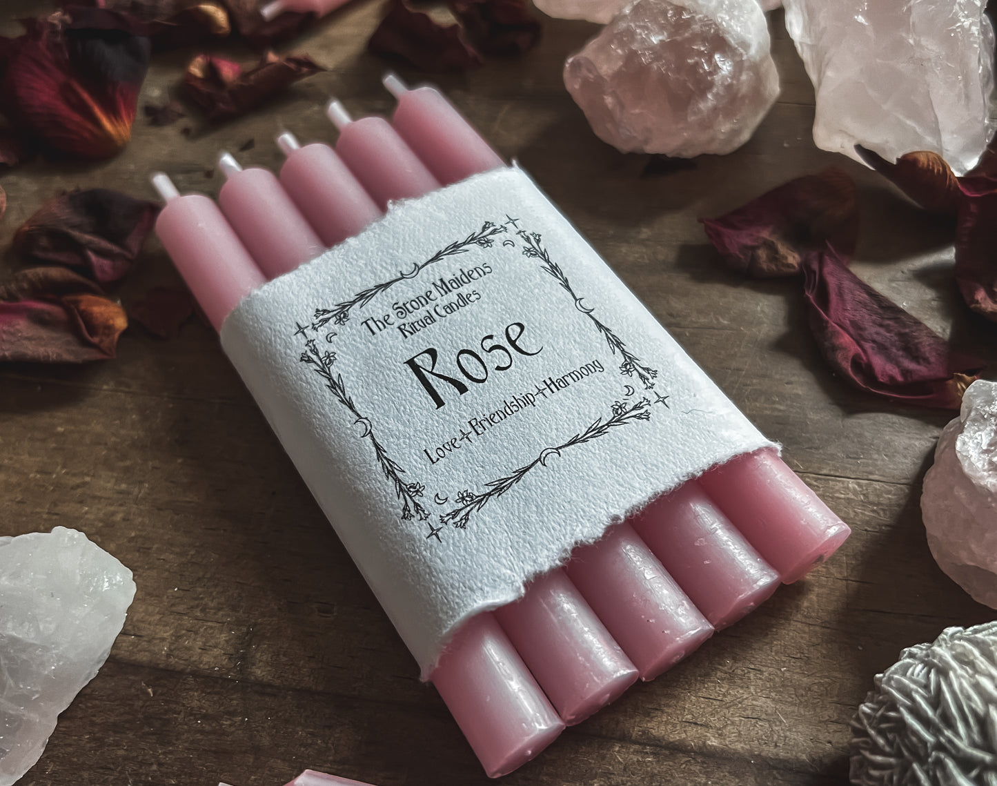 Pink Rose Spell Candles - 5" Chime Candles