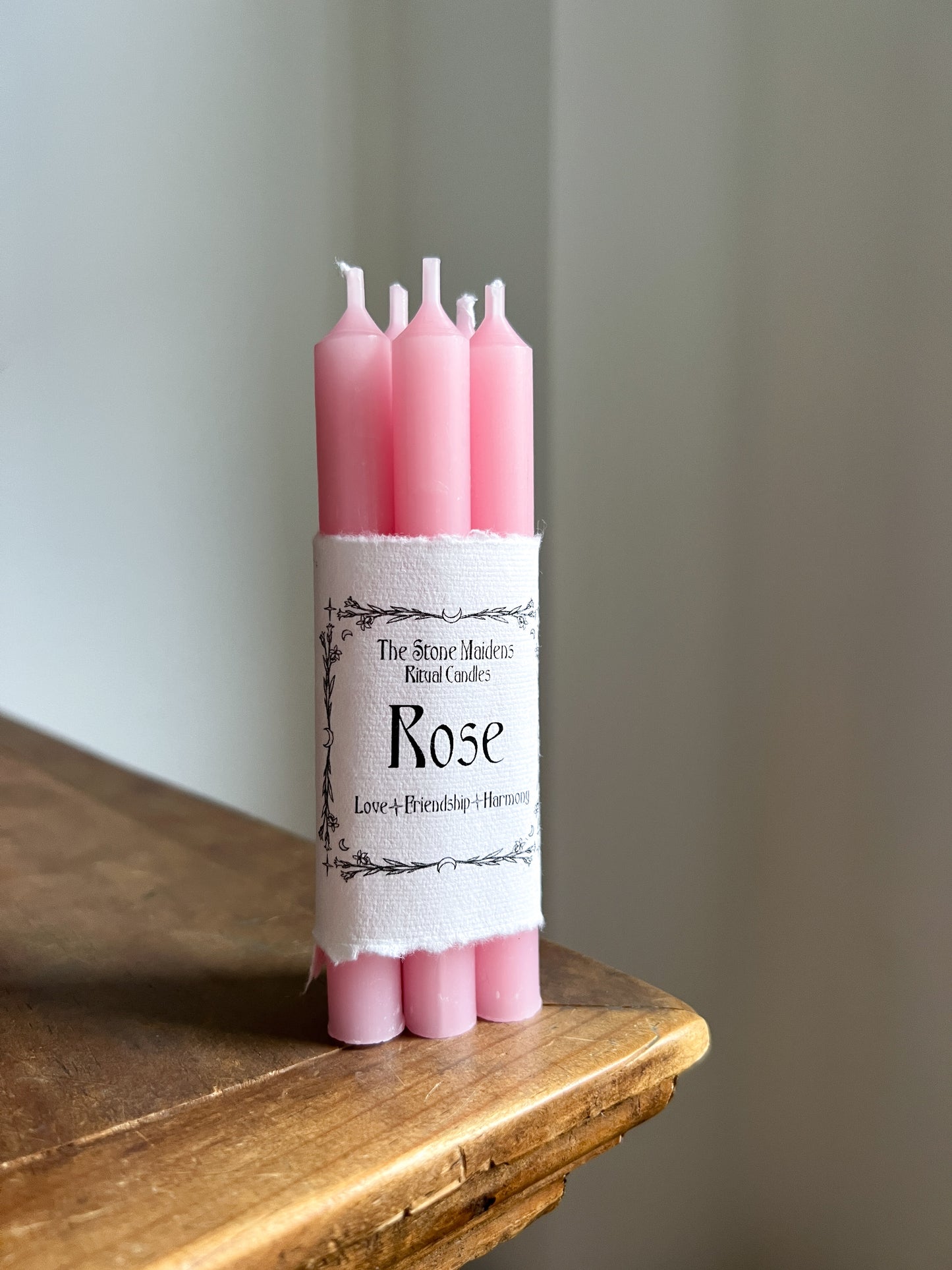 Pink Rose Spell Candles - 5" Chime Candles