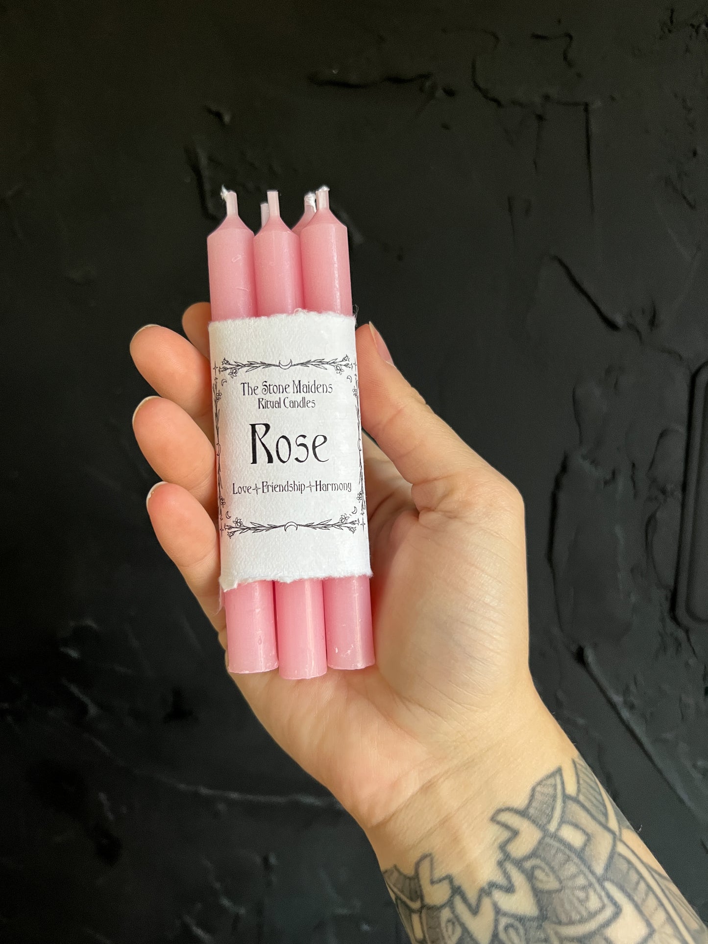 Pink Rose Spell Candles - 5" Chime Candles