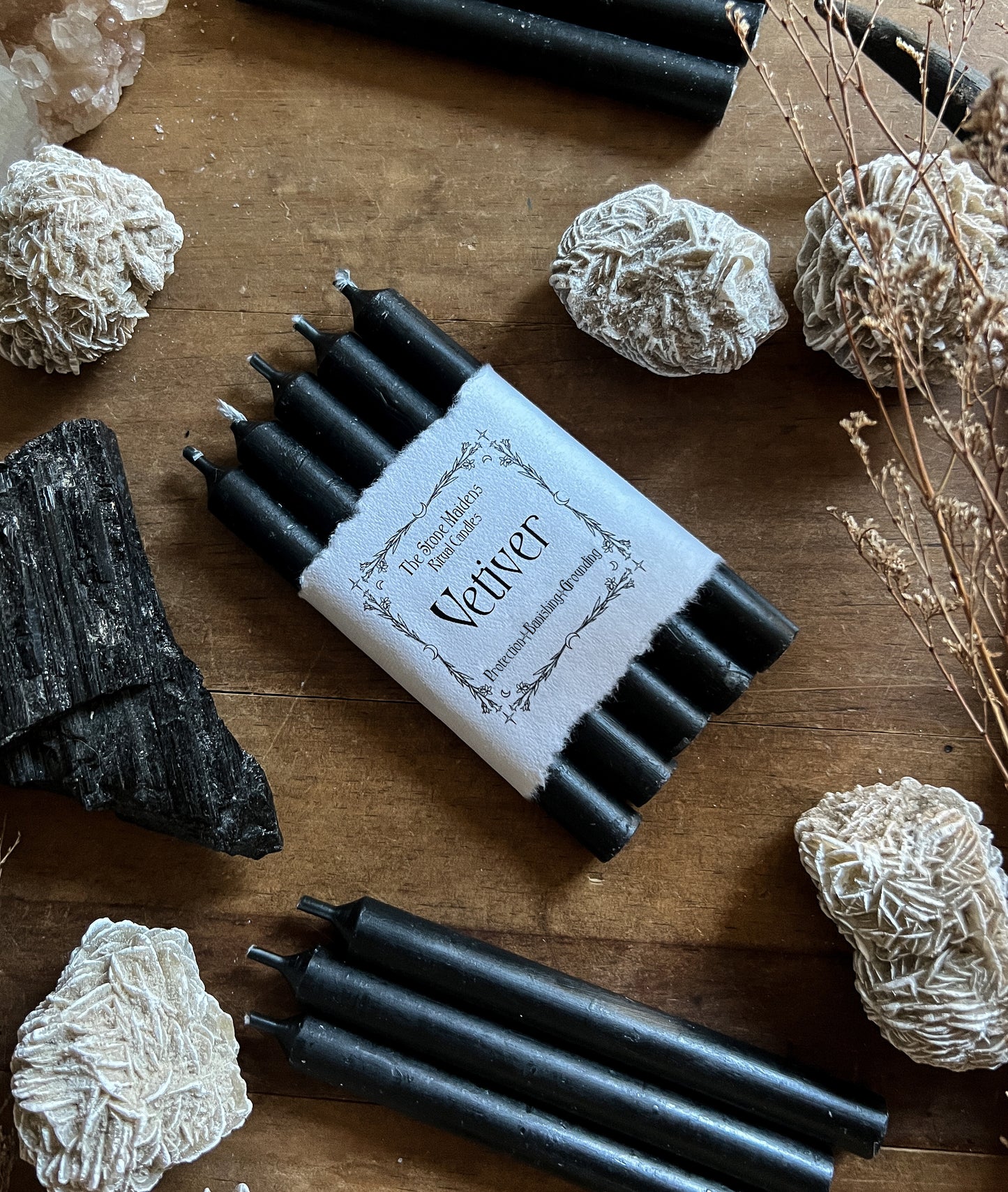 Vetiver Black Spell Candles - 5" Chime Candles