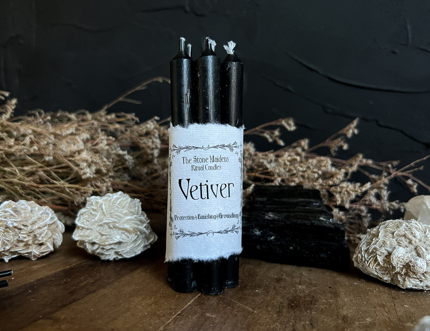Vetiver Black Spell Candles - 5" Chime Candles