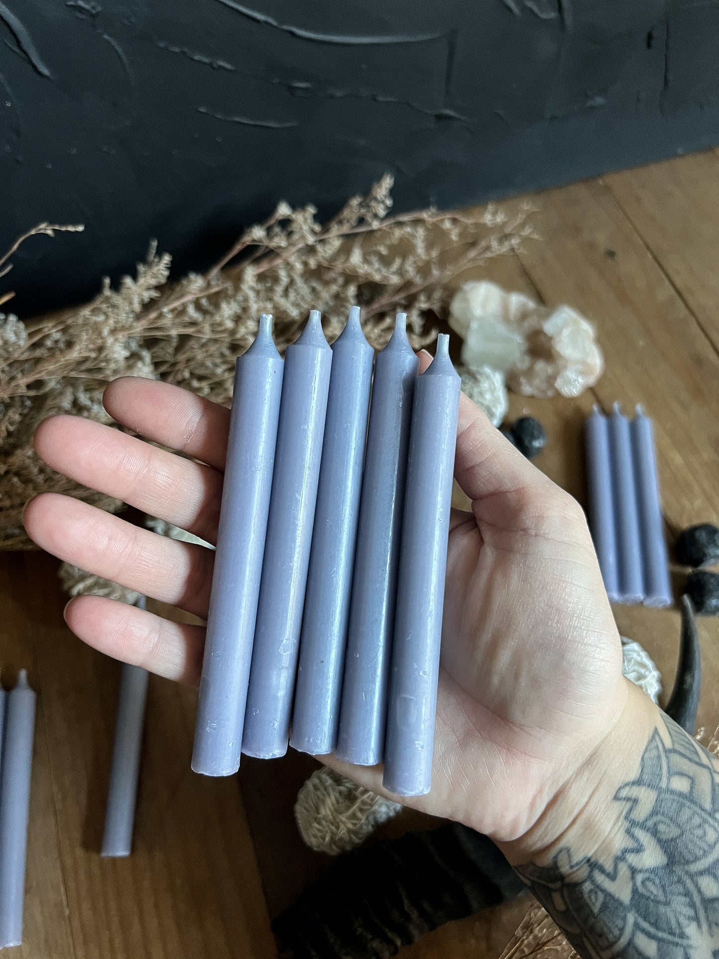 Gray Spell Candles - 5" Chime Candles