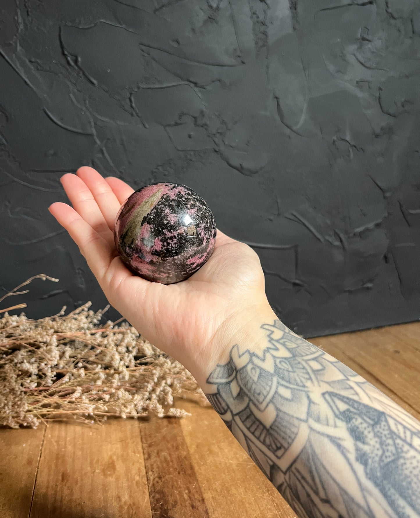 Dark Rhodonite Sphere - 01