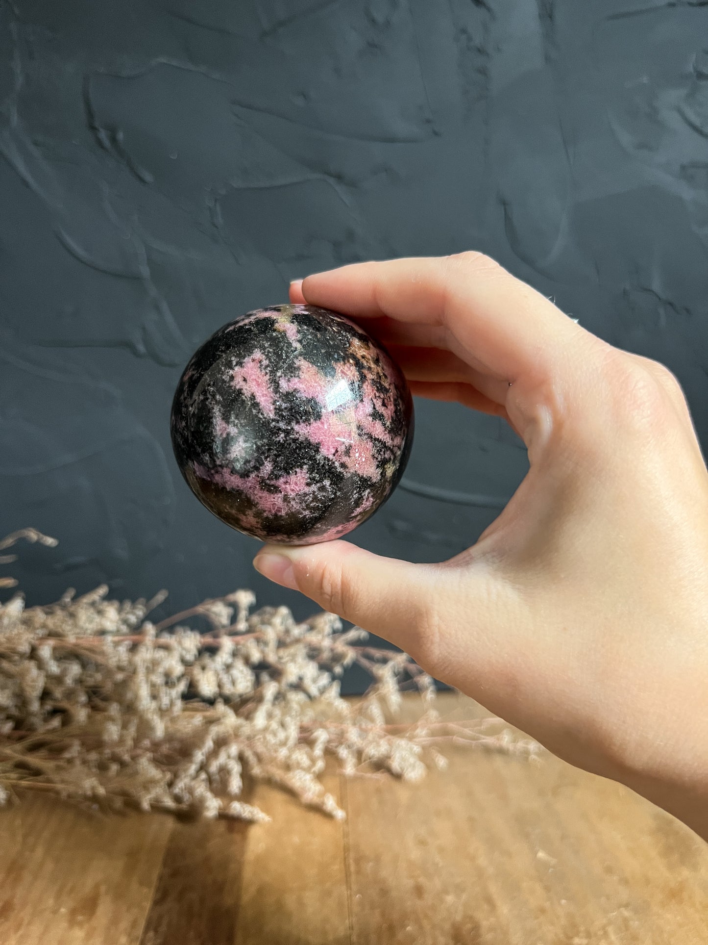 Dark Rhodonite Sphere - 01