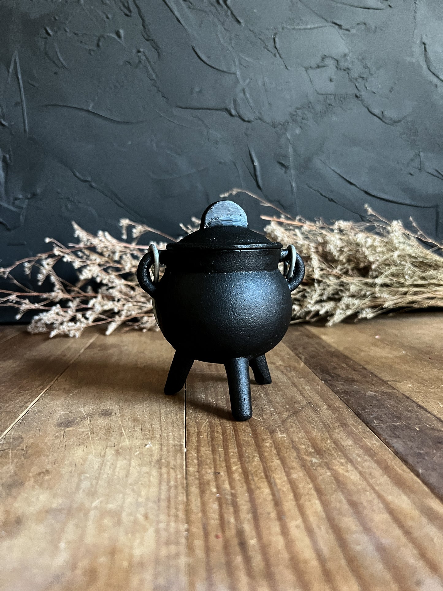 Small Black Cast Iron Cauldron