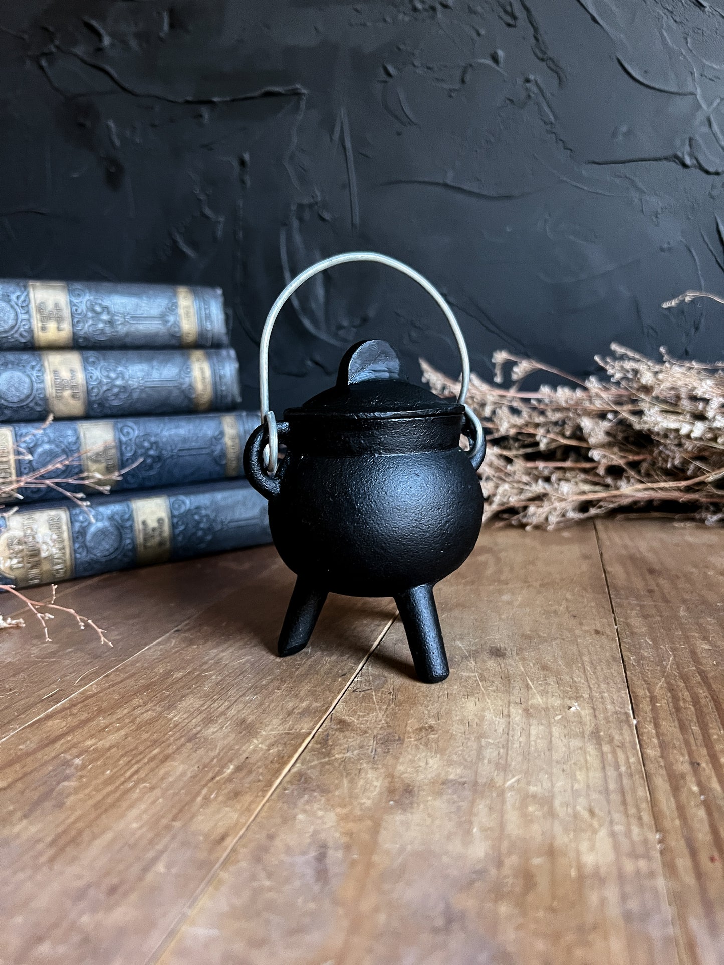 Small Black Cast Iron Cauldron