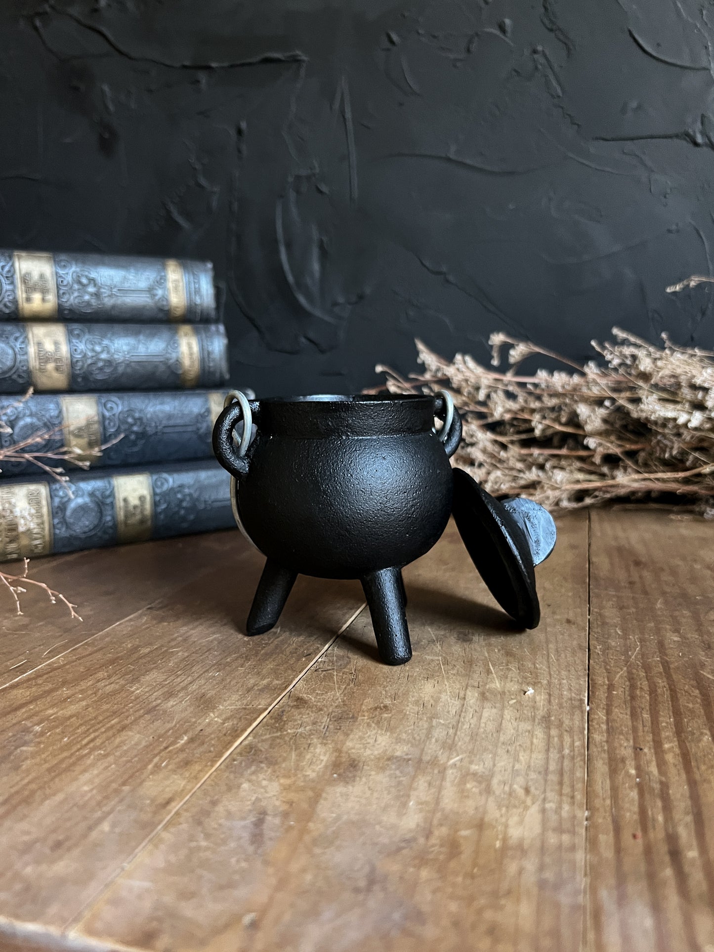 Small Black Cast Iron Cauldron