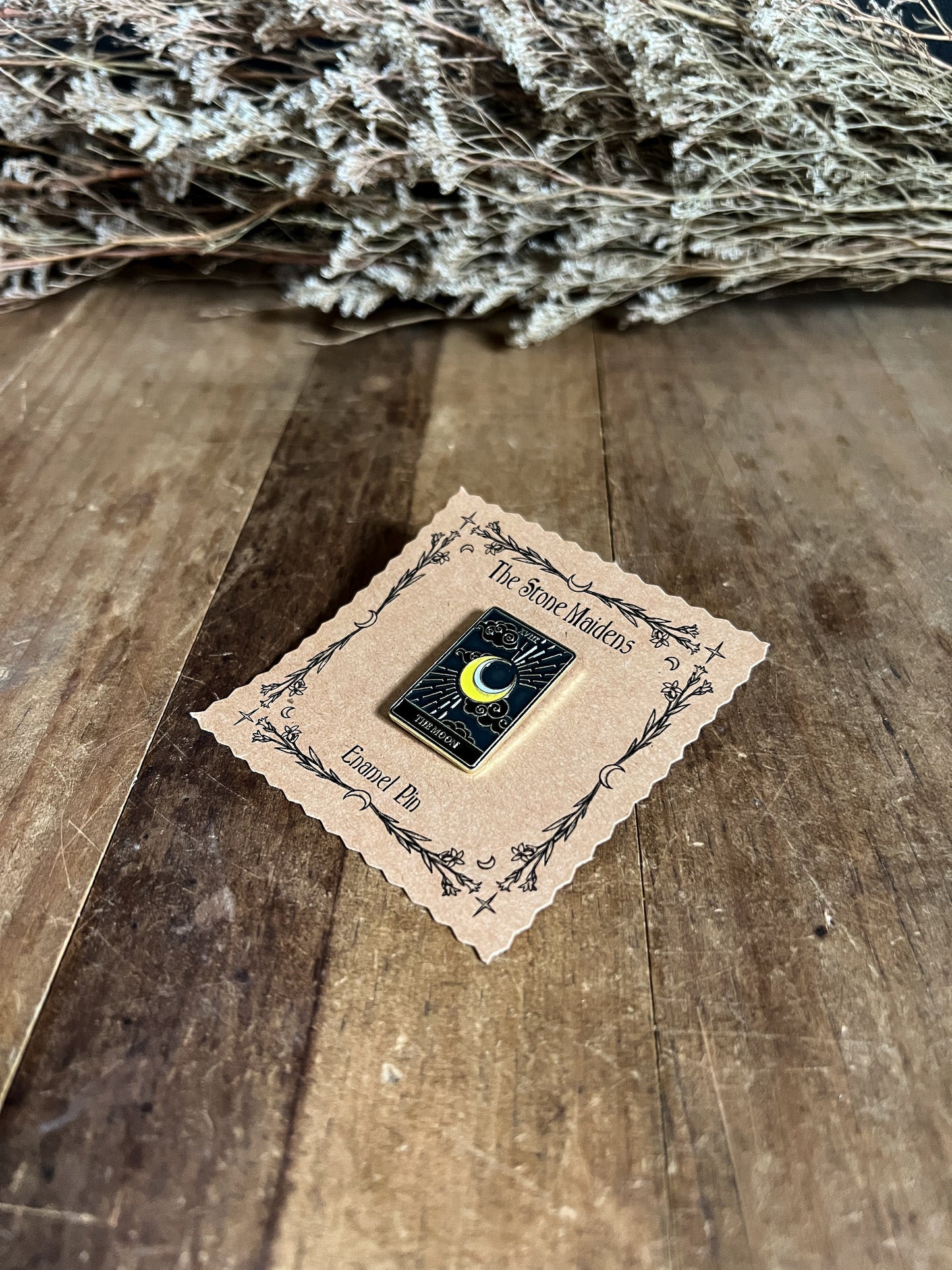 The Moon Tarot Card Enamel Pin