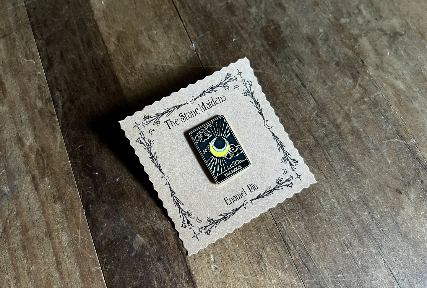 The Moon Tarot Card Enamel Pin