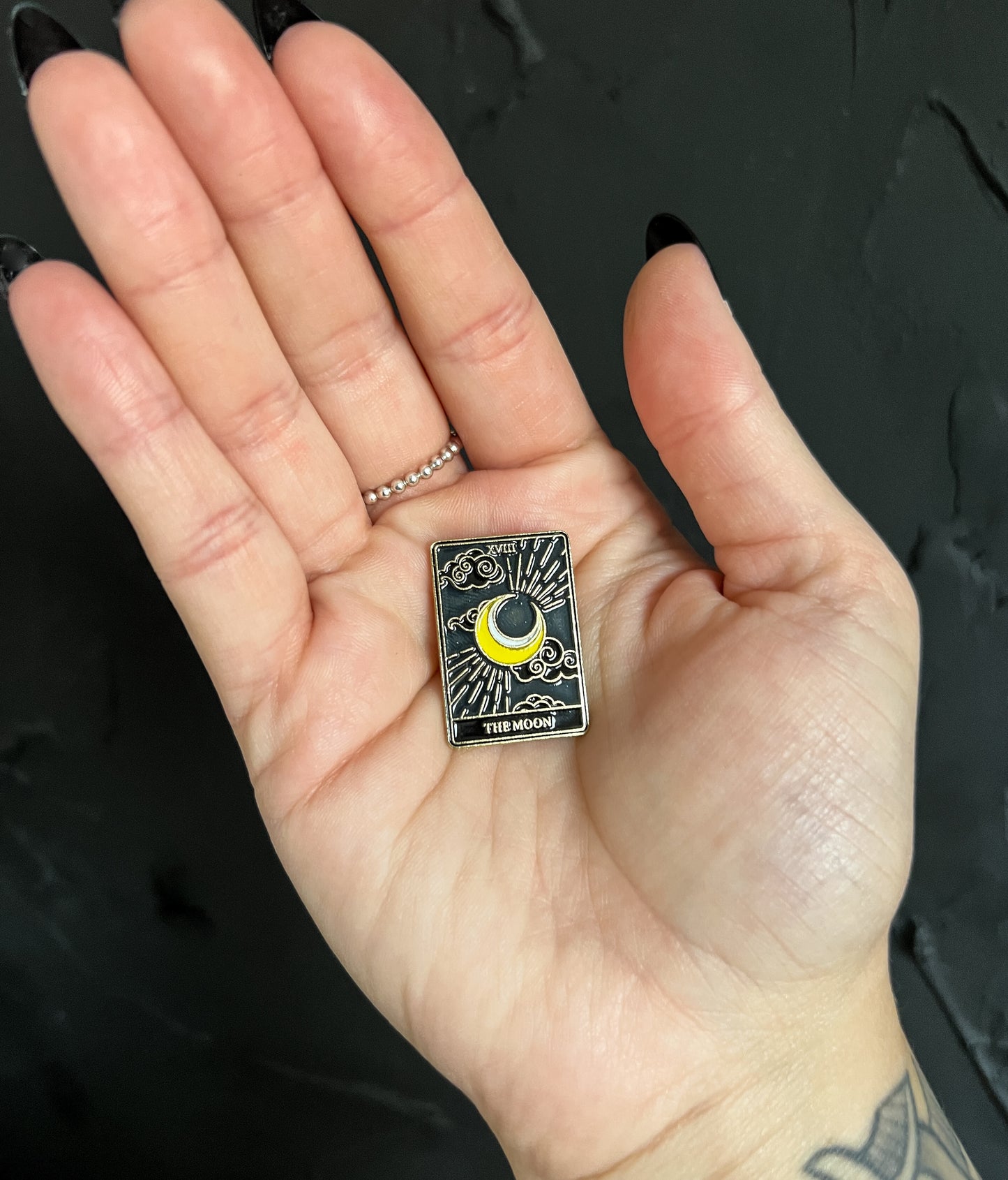 The Moon Tarot Card Enamel Pin