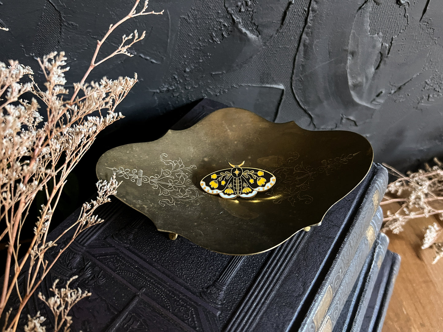 Floral Moth Enamel Pin