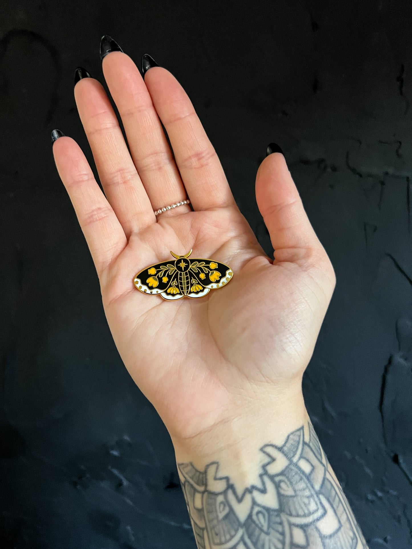 Floral Moth Enamel Pin