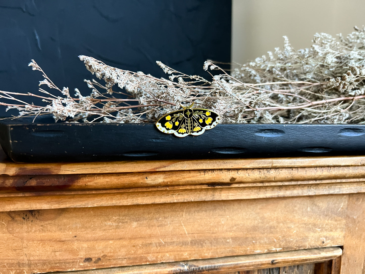 Floral Moth Enamel Pin