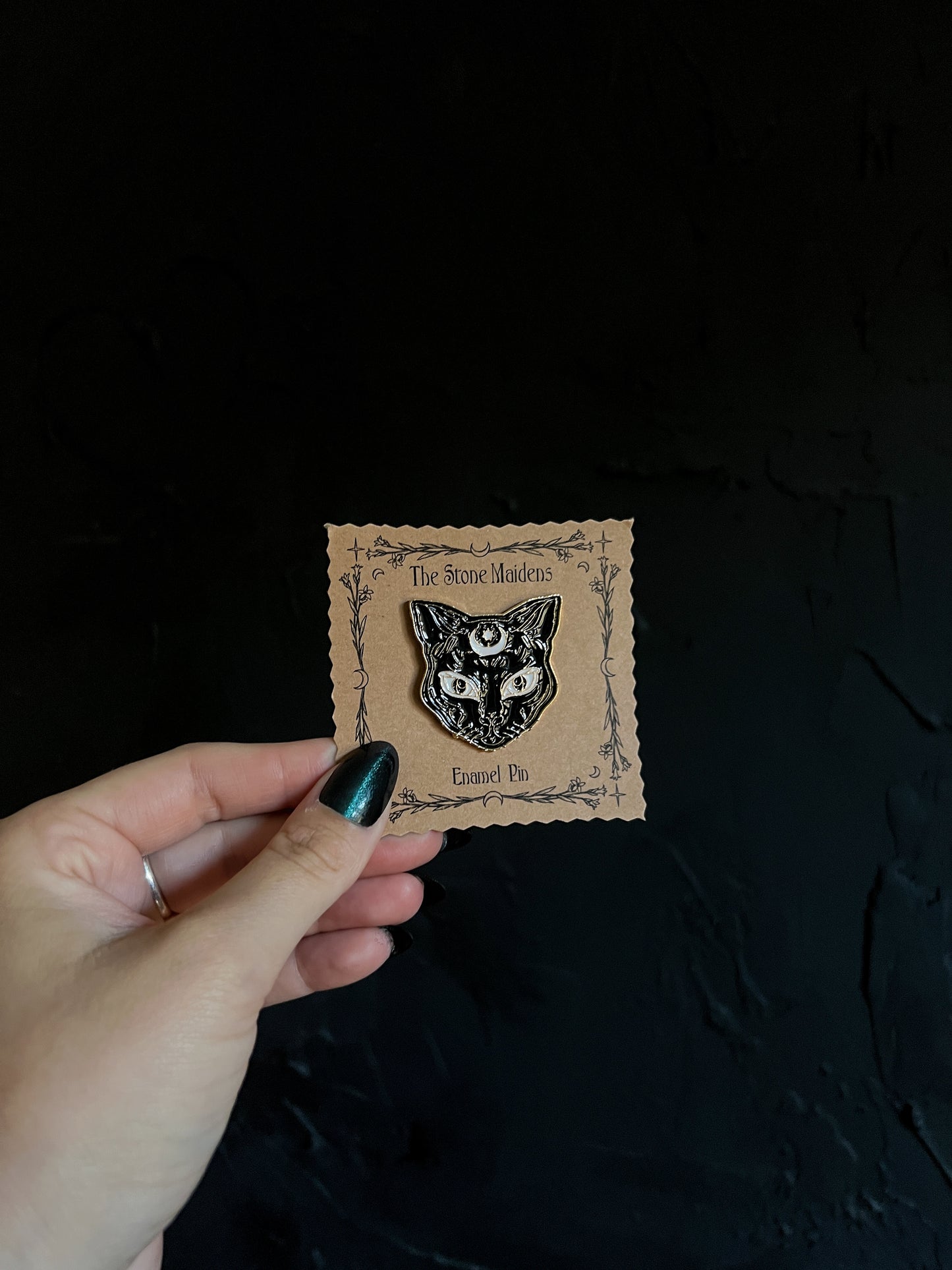 Mystic Black Cat Enamel Pin