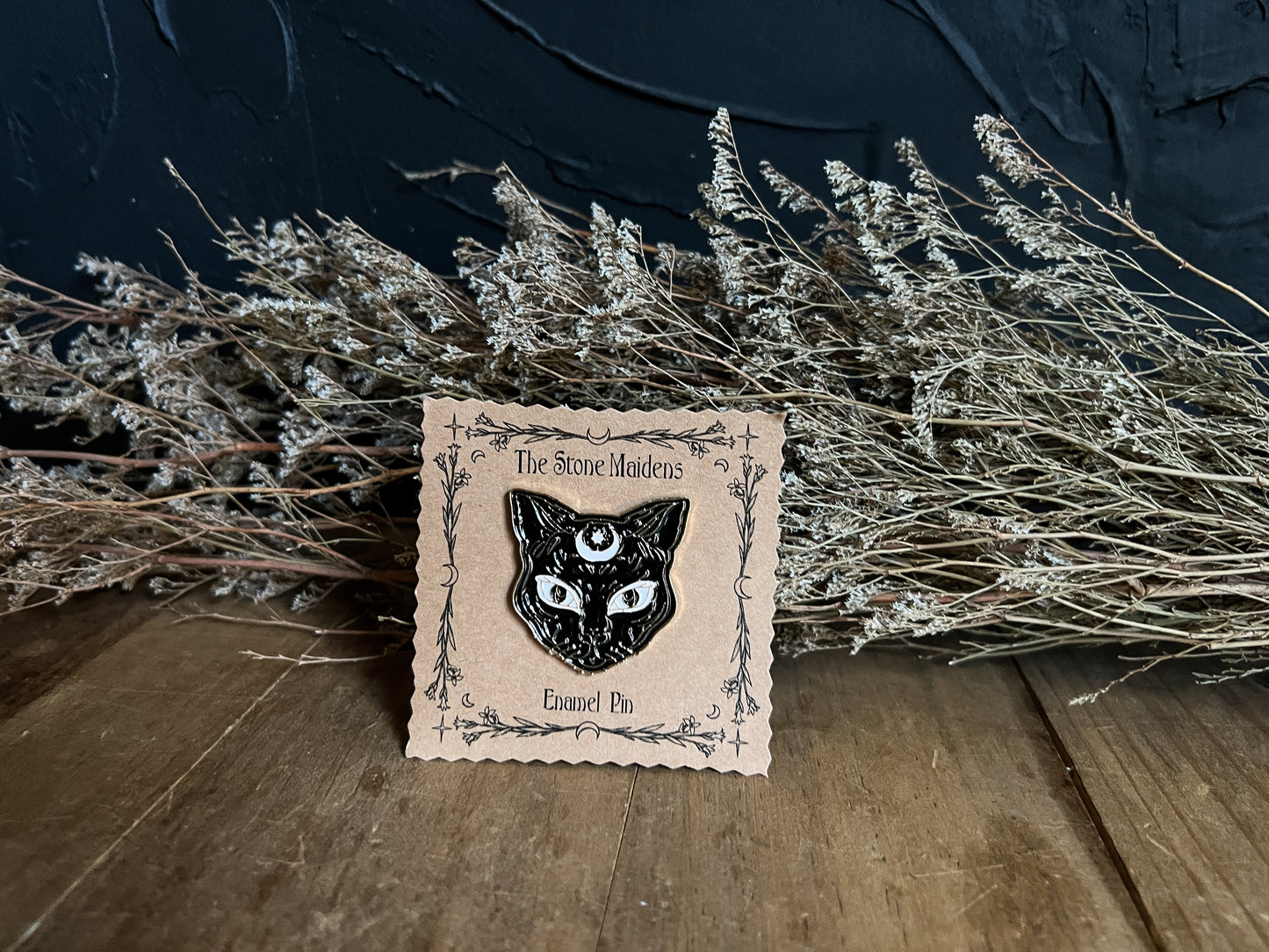 Mystic Black Cat Enamel Pin