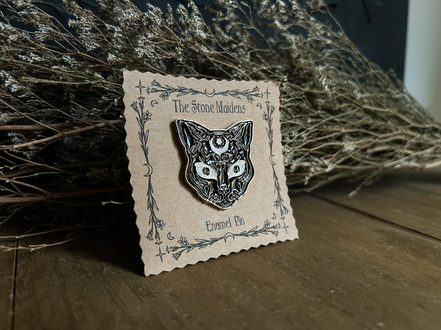 Mystic Black Cat Enamel Pin