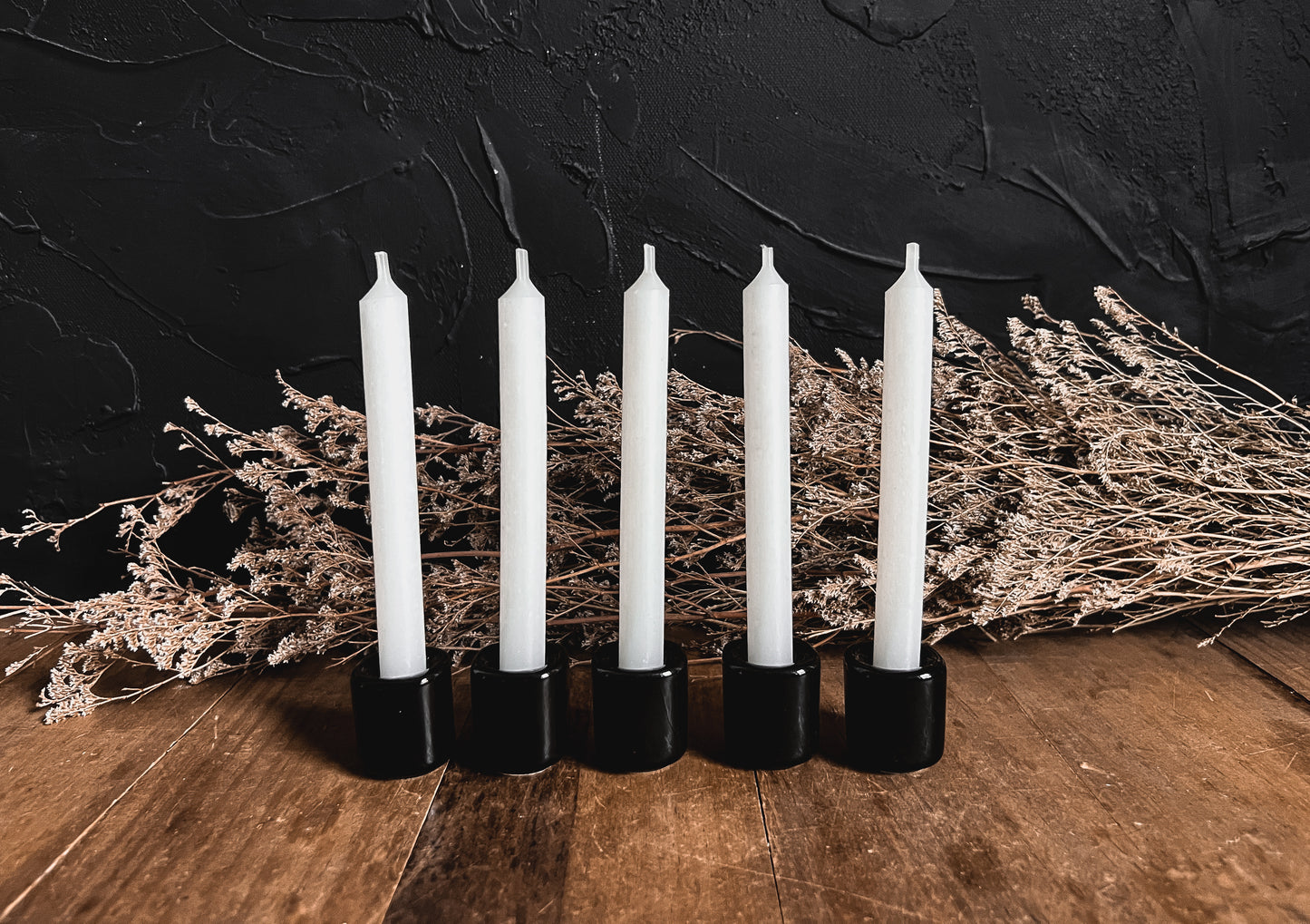 Black Mini Chime Candle Holders