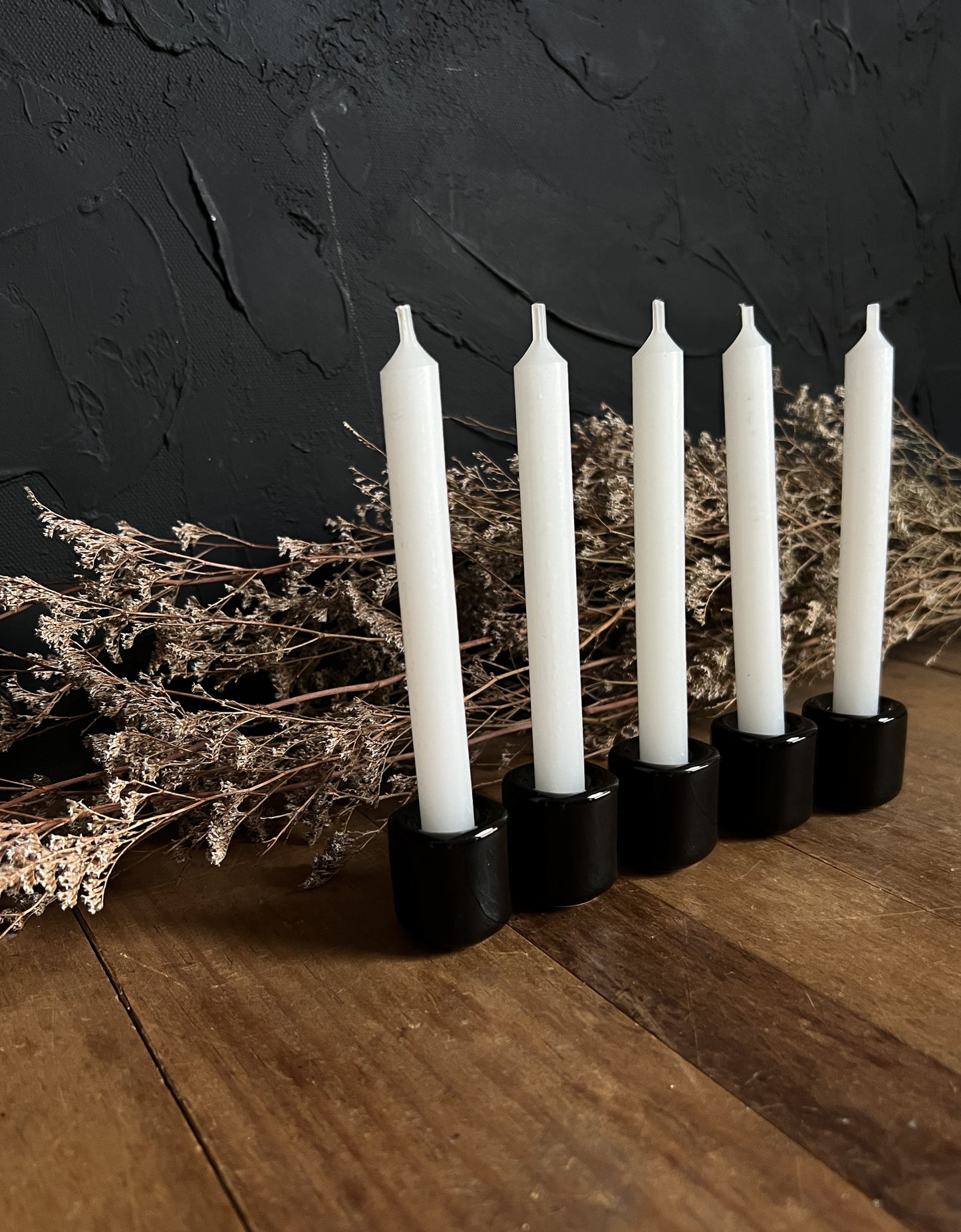 Black Mini Chime Candle Holders