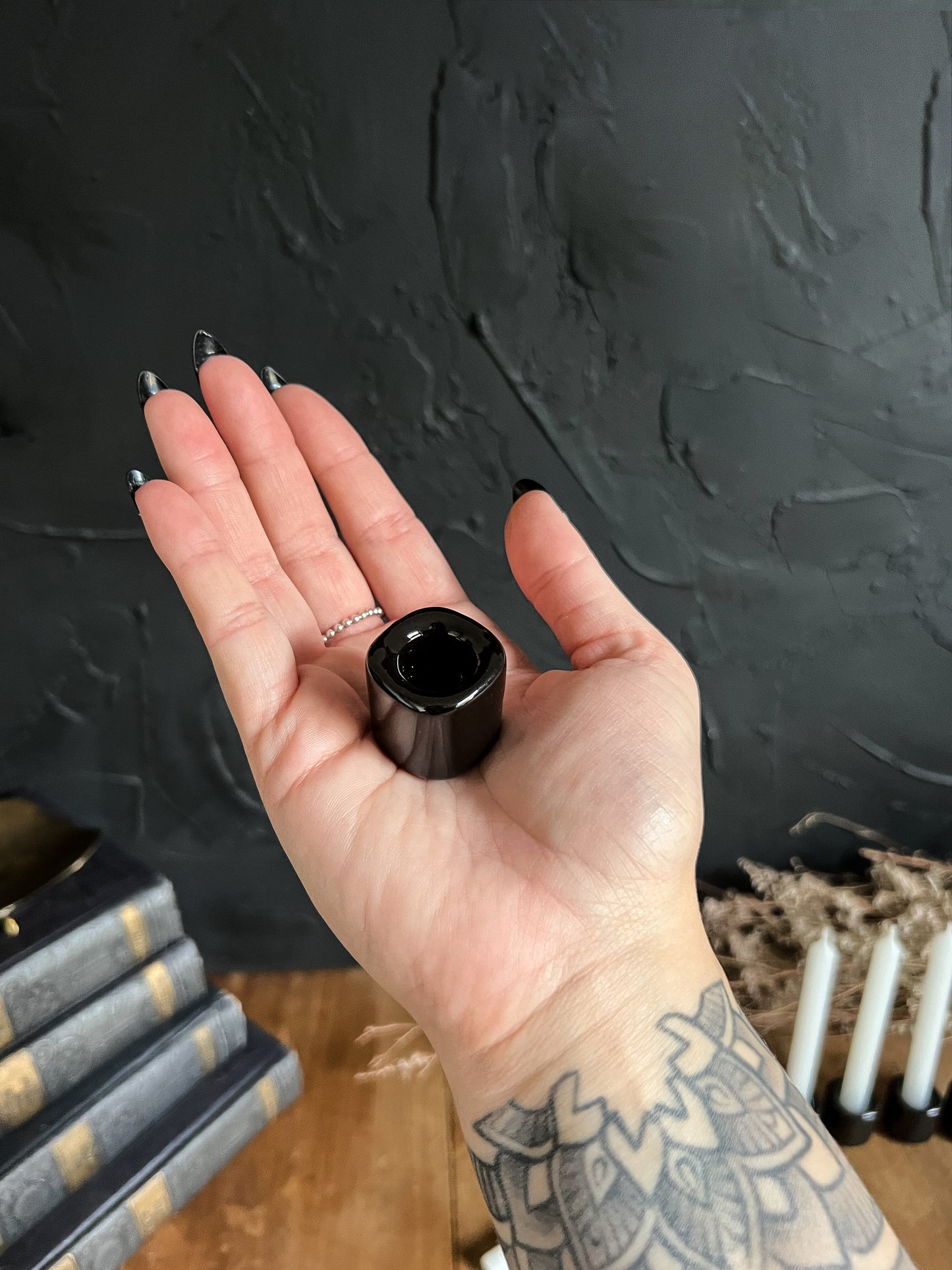 Black Mini Chime Candle Holders