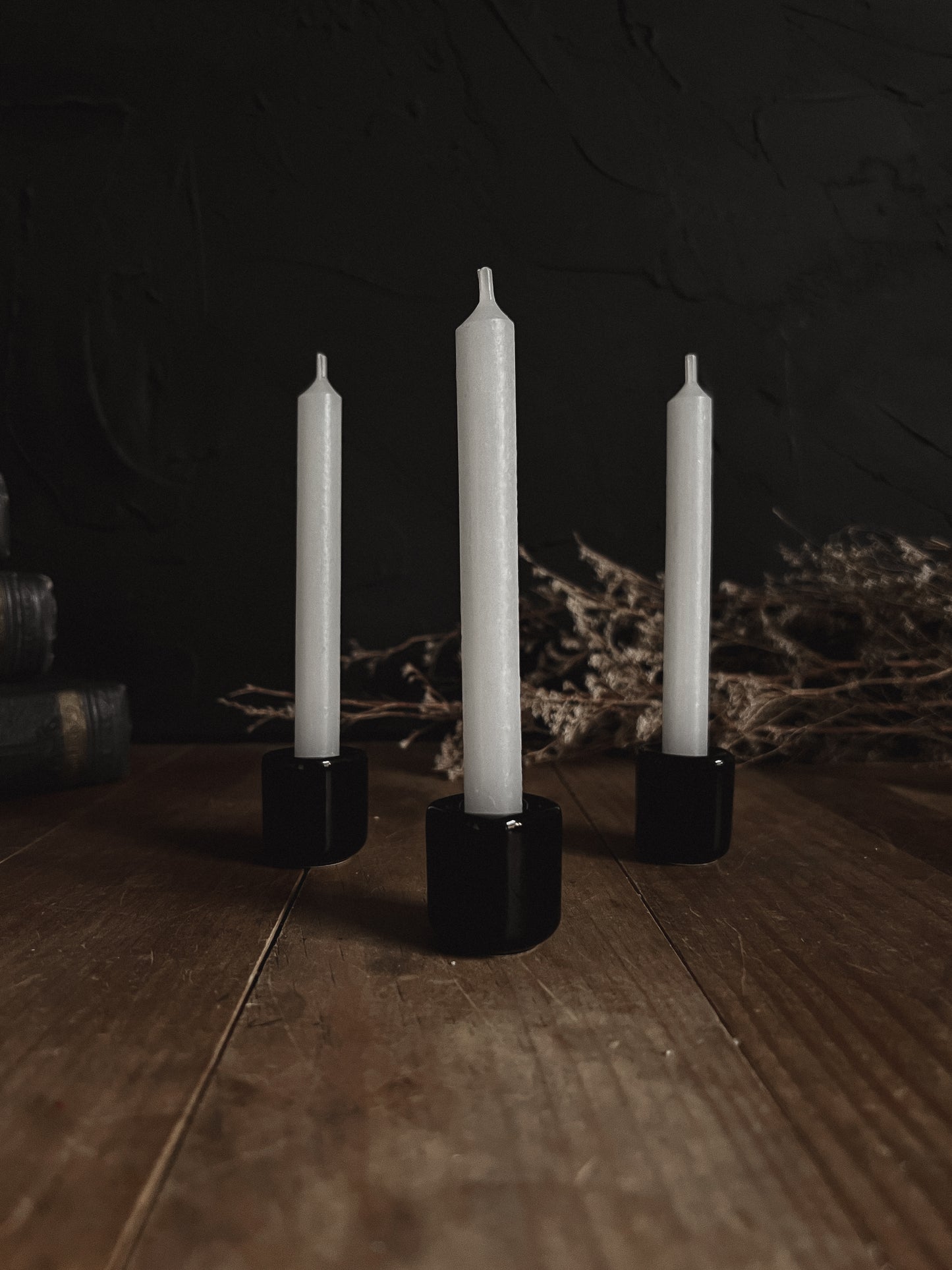 Black Mini Chime Candle Holders