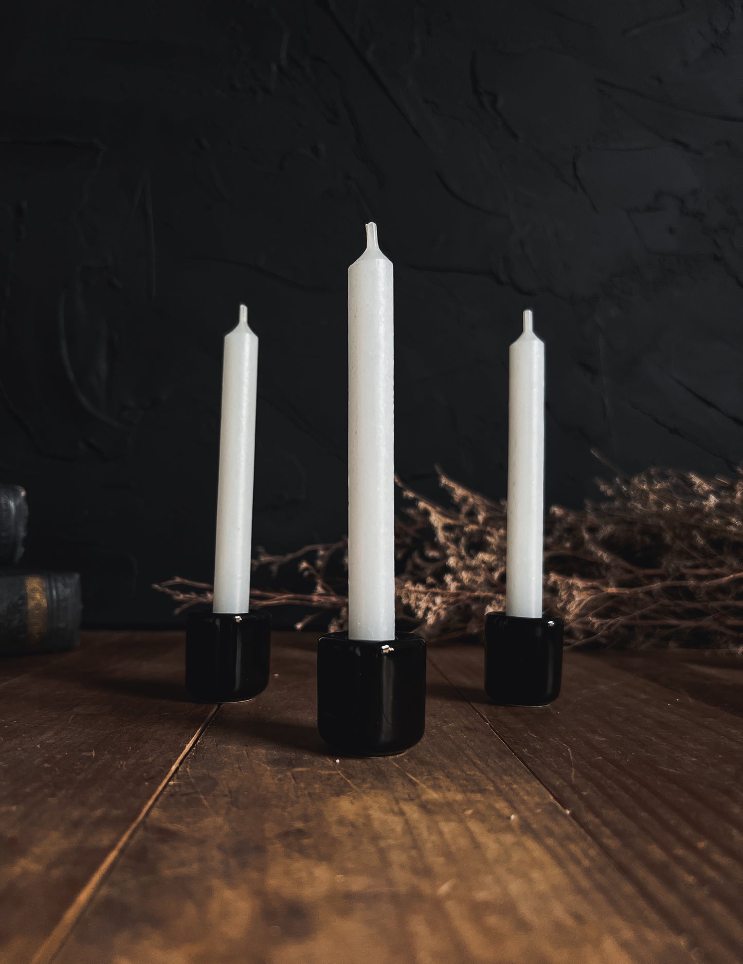 Black Mini Chime Candle Holders