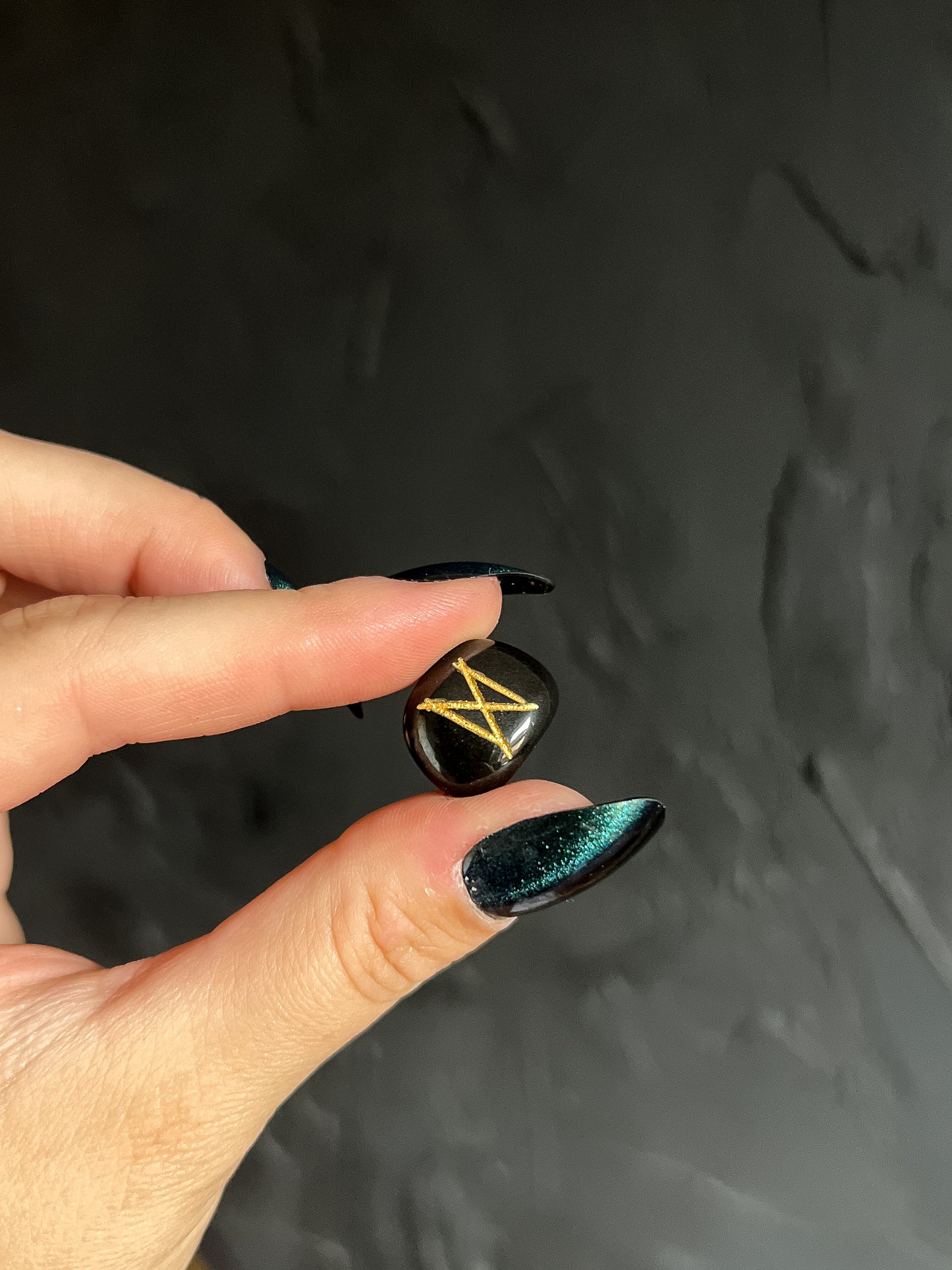 Black Agate Rune Set