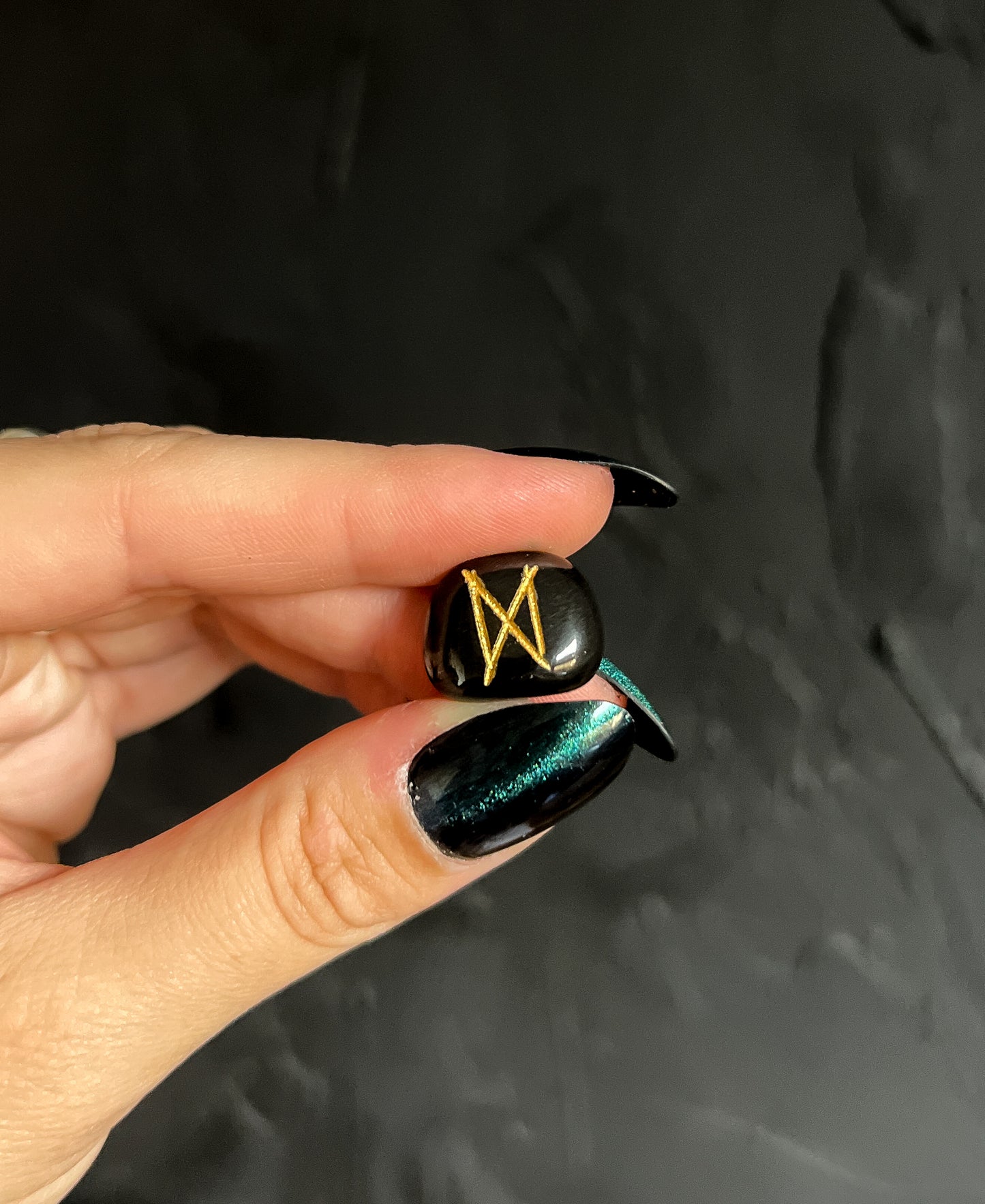 Black Agate Rune Set