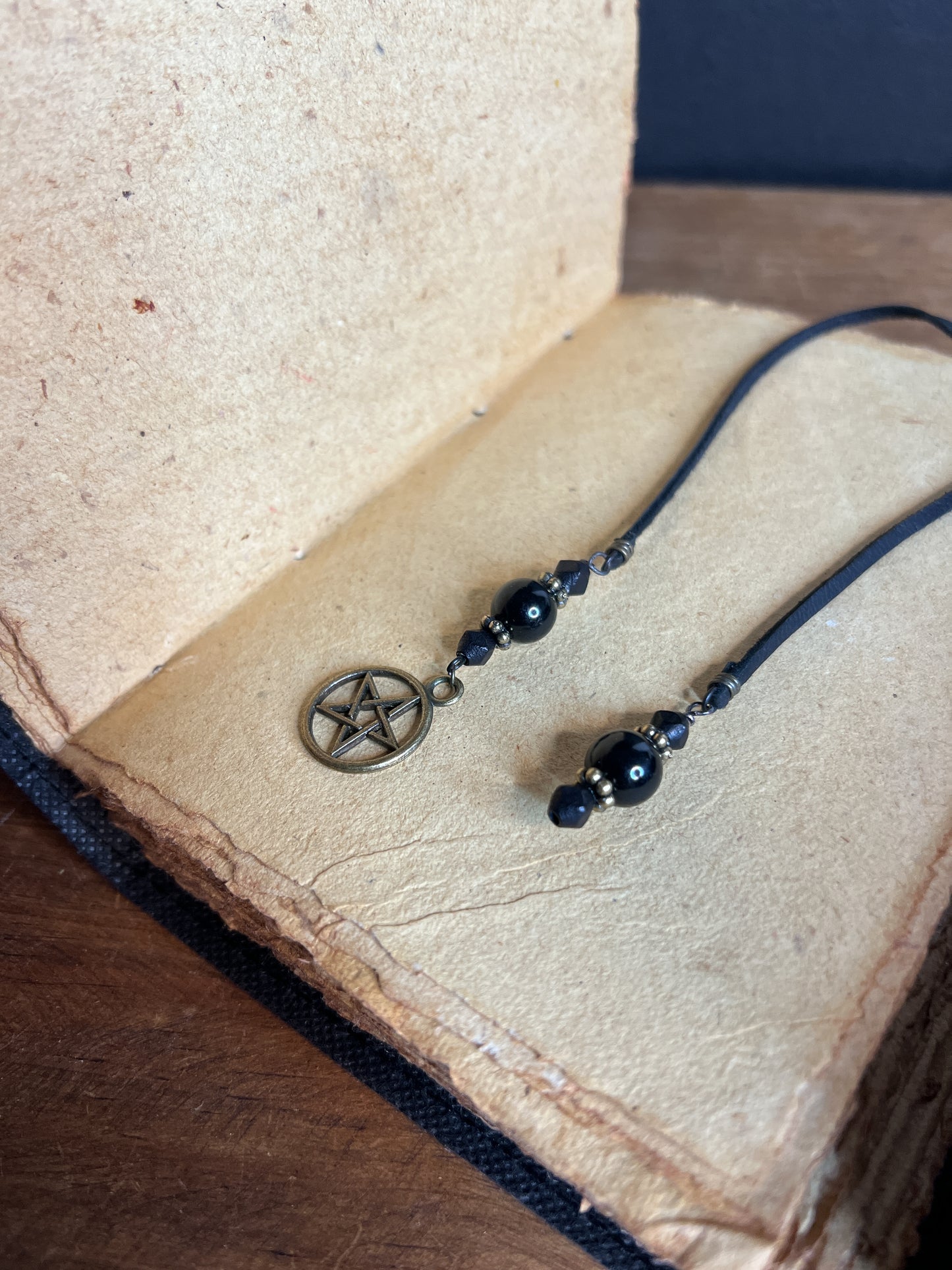 Black Obsidian Pentacle Bookmark