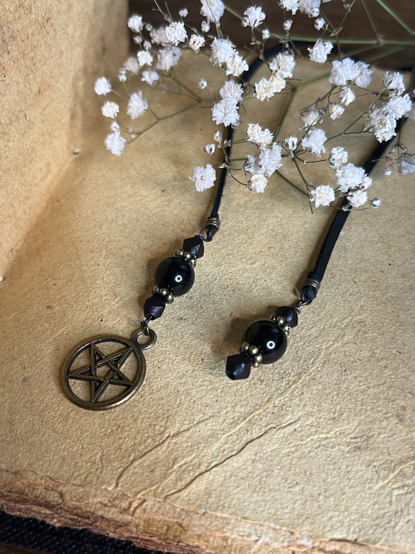 Black Obsidian Pentacle Bookmark