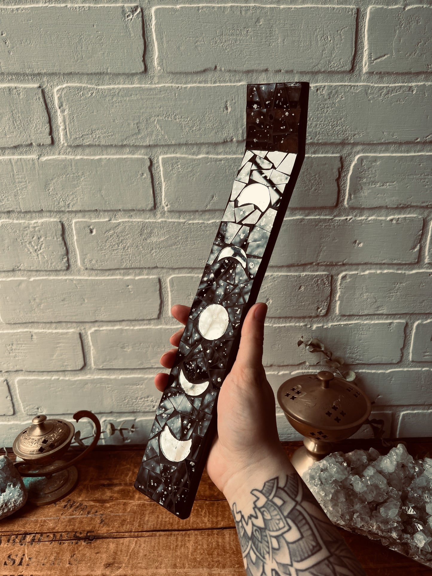 Mosaic Moon Phase Incense Holder