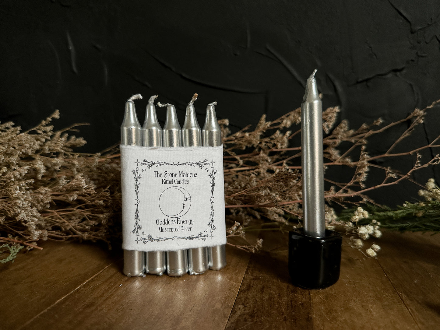 SILVER Spell Candles - 4" Chime Candles