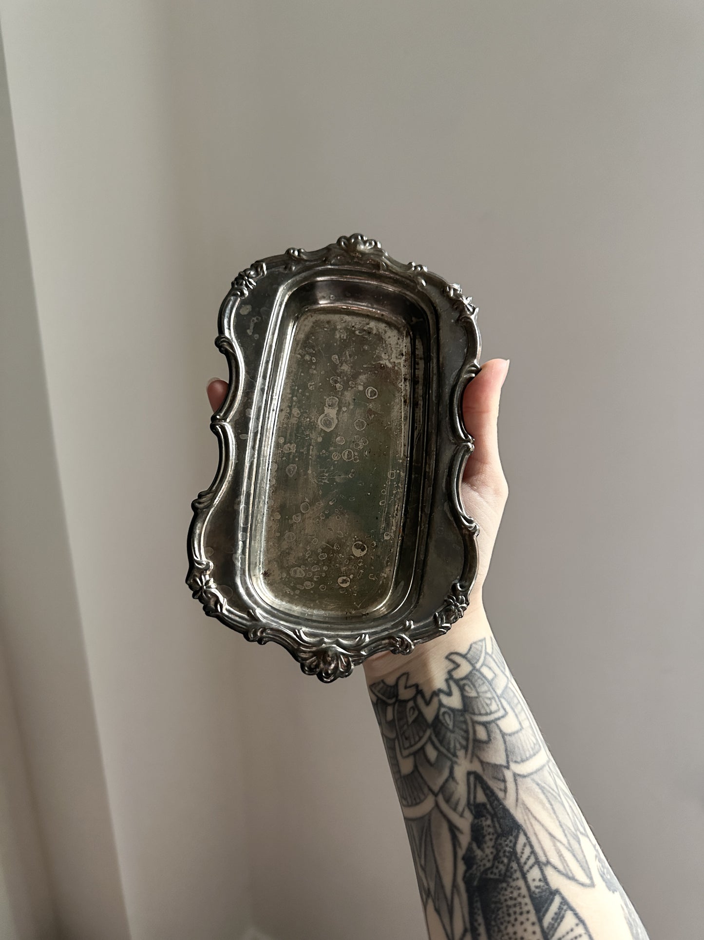Vintage Ornate Silver Tray