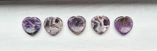 Chevron Amethyst Heart Worry Stone