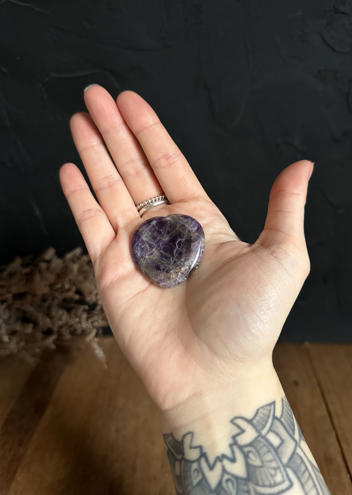 Chevron Amethyst Heart Worry Stone - Your Choice