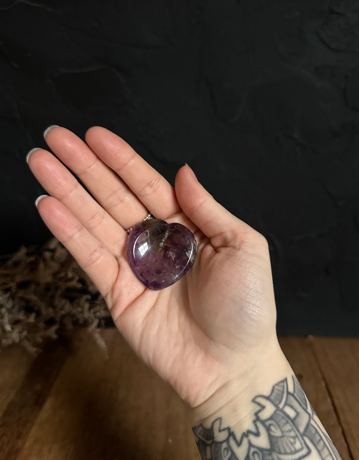 Chevron Amethyst Heart Worry Stone - Your Choice