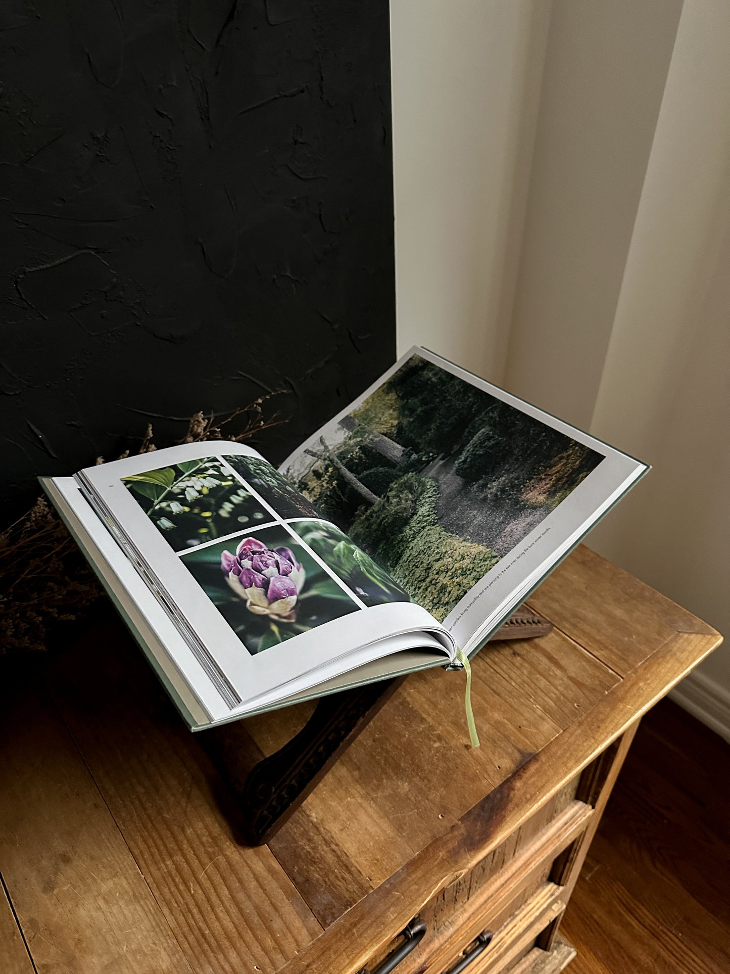 Vintage Carved Wood Book Stand