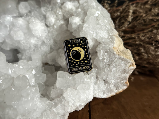 Vintage Style Tarot Card The Moon Enamel Pin at The Stone Maidens. 