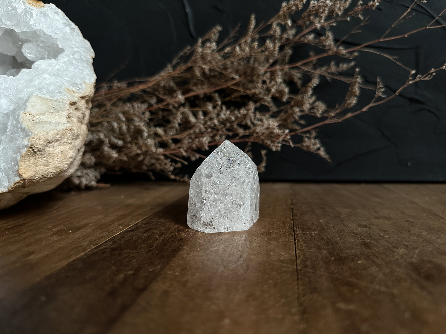 Fire and Ice Quartz Tower - Crackle Quartz