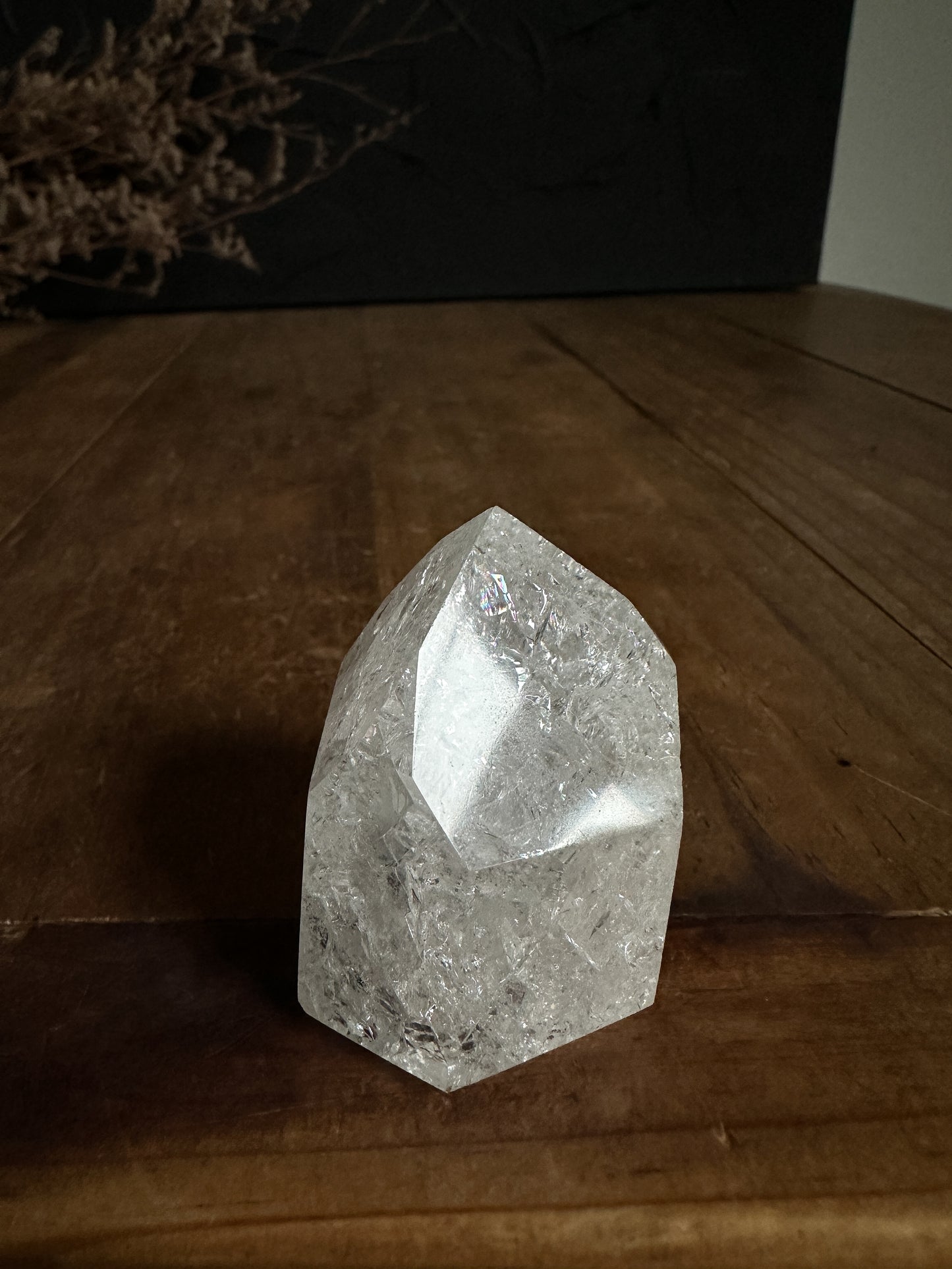 Fire and Ice Quartz Tower - Crackle Quartz