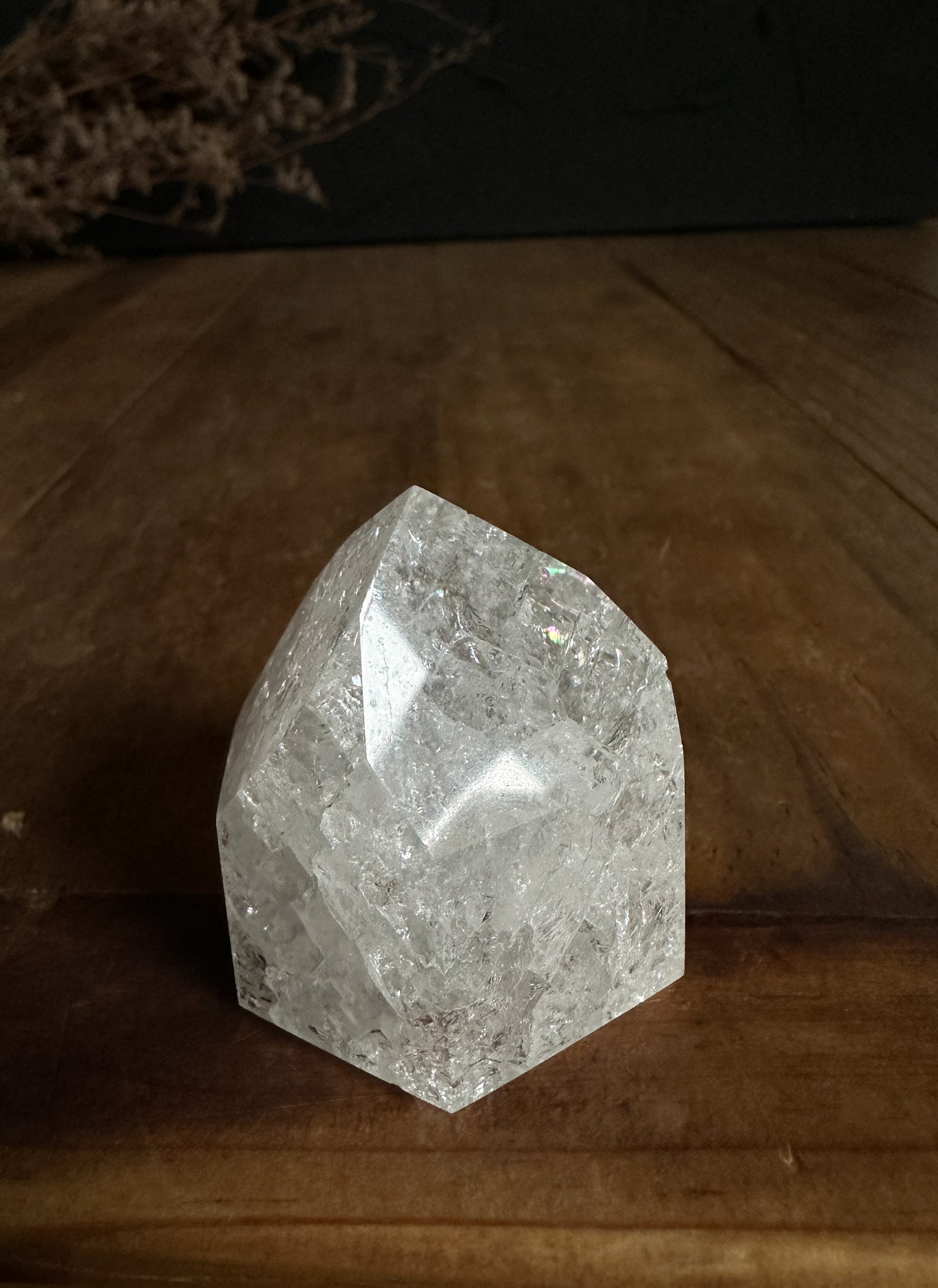 Fire and Ice Quartz Tower - Crackle Quartz
