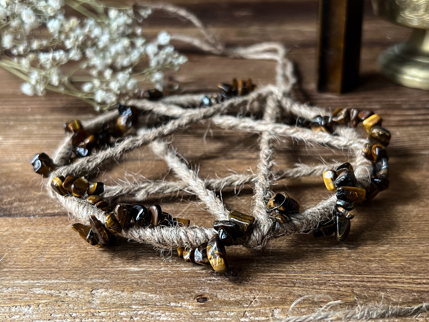 Tigers Eye Pentacle Wall Hanging