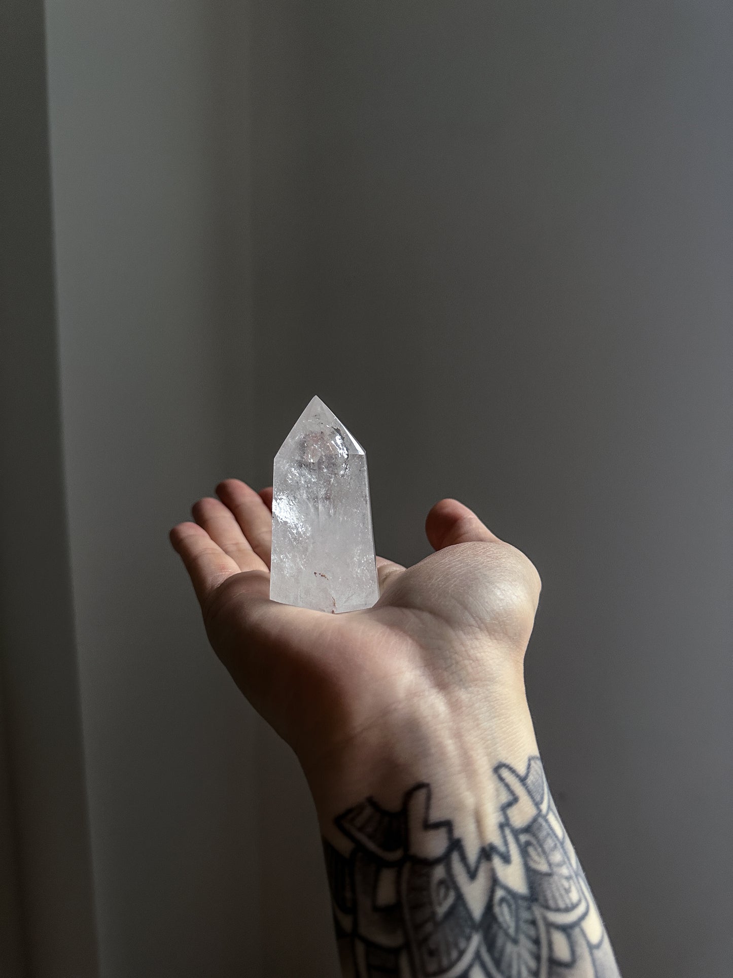 Clear Quartz Tower with Rainbow Inclusions -06