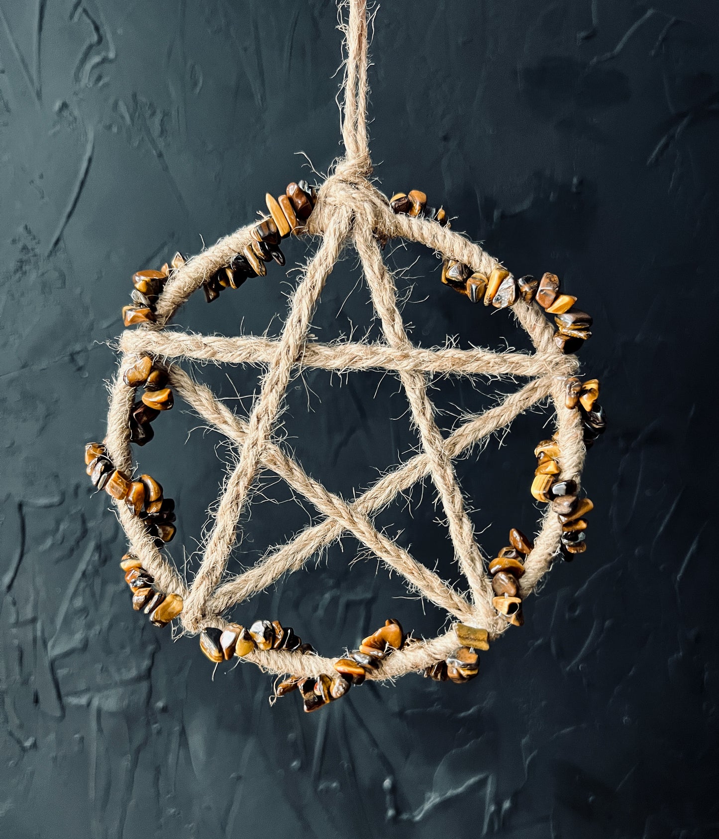 Tigers Eye Pentacle Wall Hanging