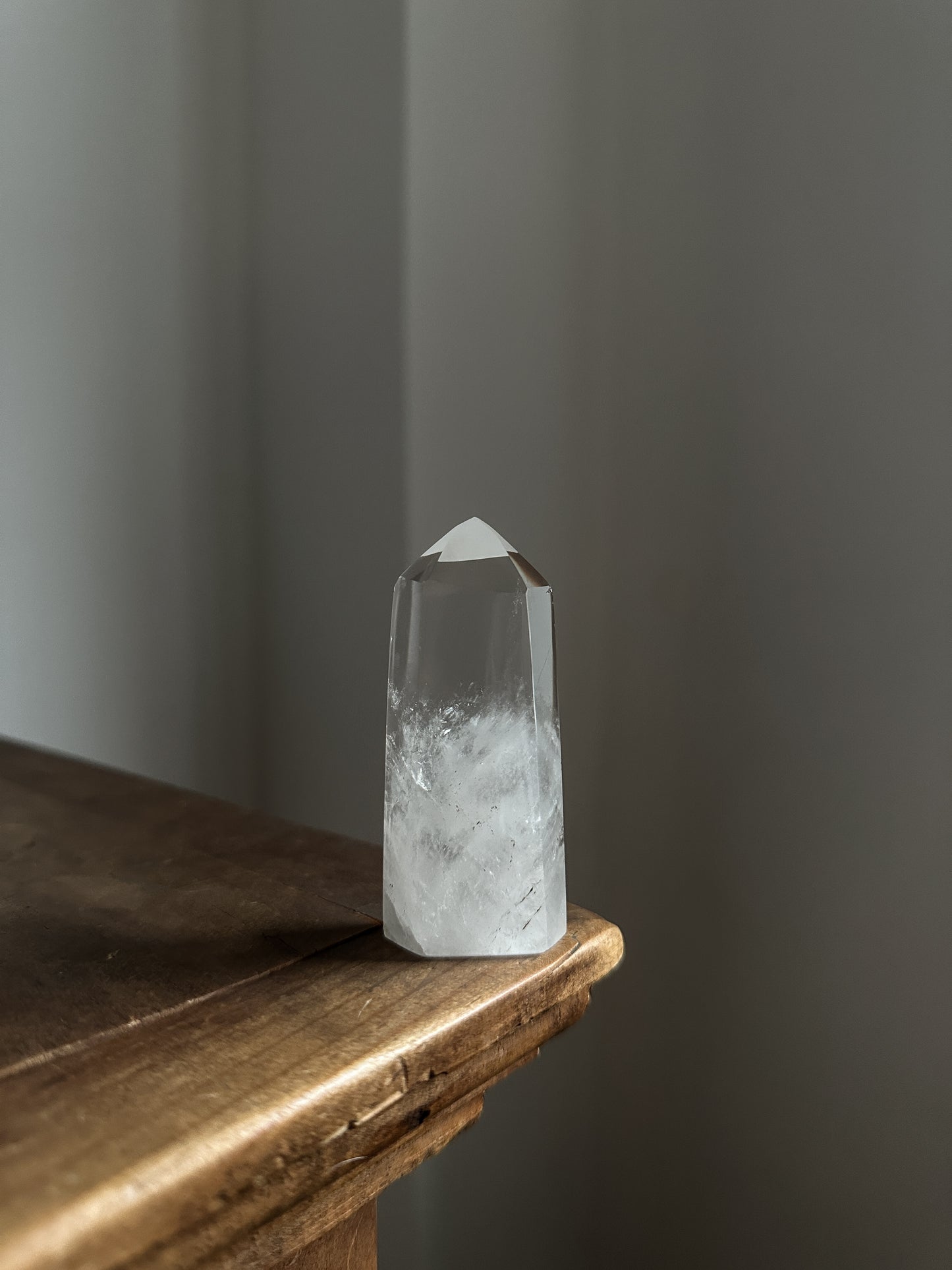 The clarity in the top of this tower is so pretty ! Clear Quartz Crystal Magical Tools.