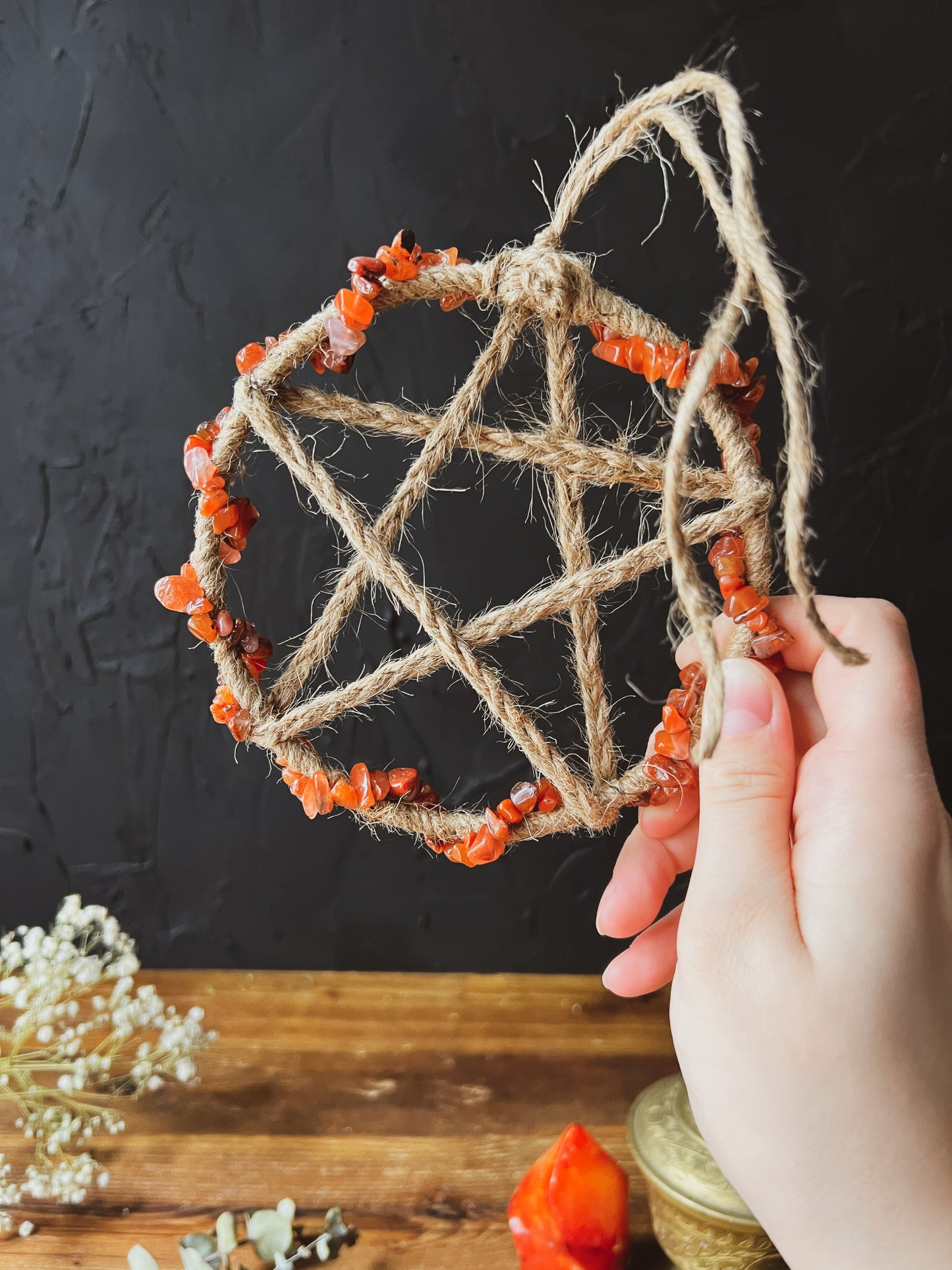 Carnelian Crystal Pentacle